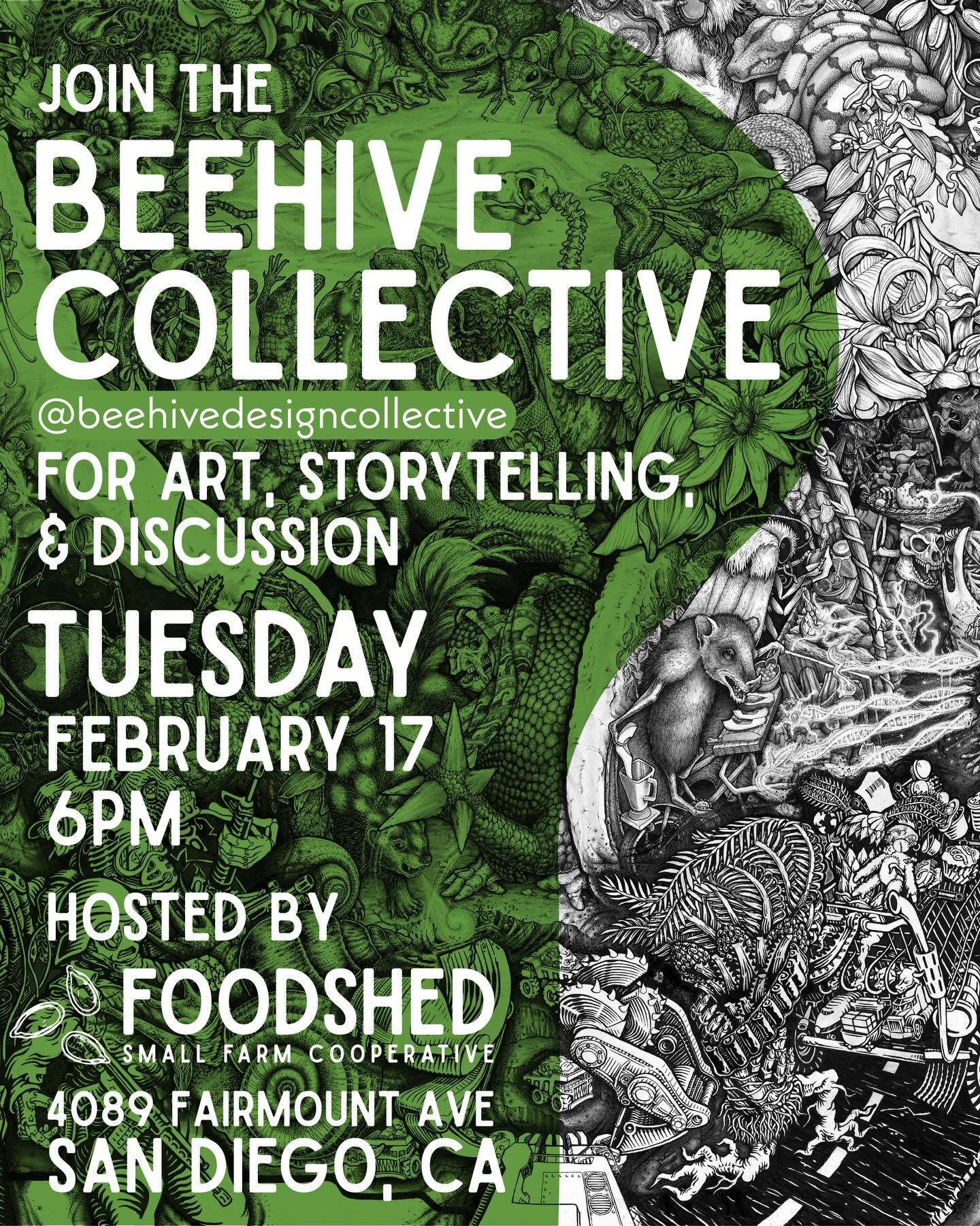 EVEN LOCAL FOOD IS PART OF A GLOBAL STORY
After our community market Tuesday, February 17, we&rsquo;re welcoming back the incredible @beehivedesigncollective for an evening of art, storytelling, and discussion. The Bees will be sharing graphics campa