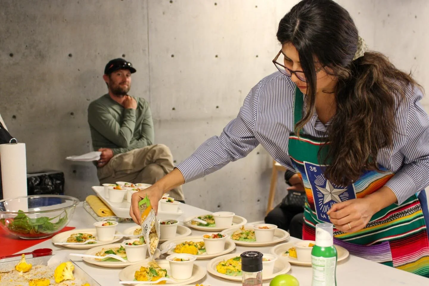 Farmer Andy of @growecofarm and Dr. Ahadian of @familyhealthcenterssd joined us for a cooking demo Saturday to share about #farmersfoodasmedicine. The Grow Eco cauliflower &ldquo;steak&rdquo; and @pixca.farm arugula pesto we made were packed with nut