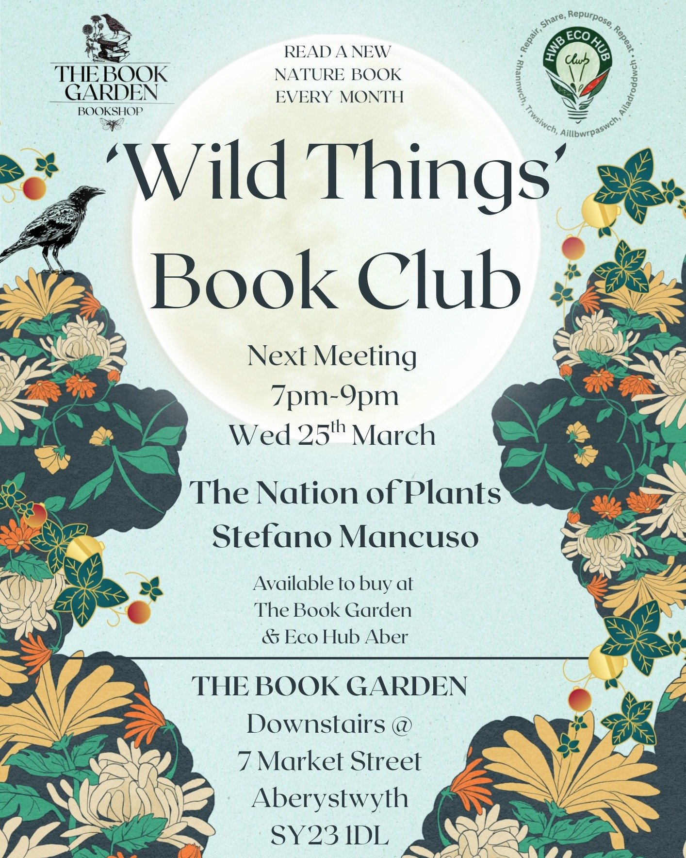 🌿Join us for the next Wild Things Book Club!

 🌙Wed 25th March 7-9pm🌙

This is our first event at our new home on Market Street! As always we will partake in snacks and bookish chat. 

There will also be opportunities to get involved in nature pro