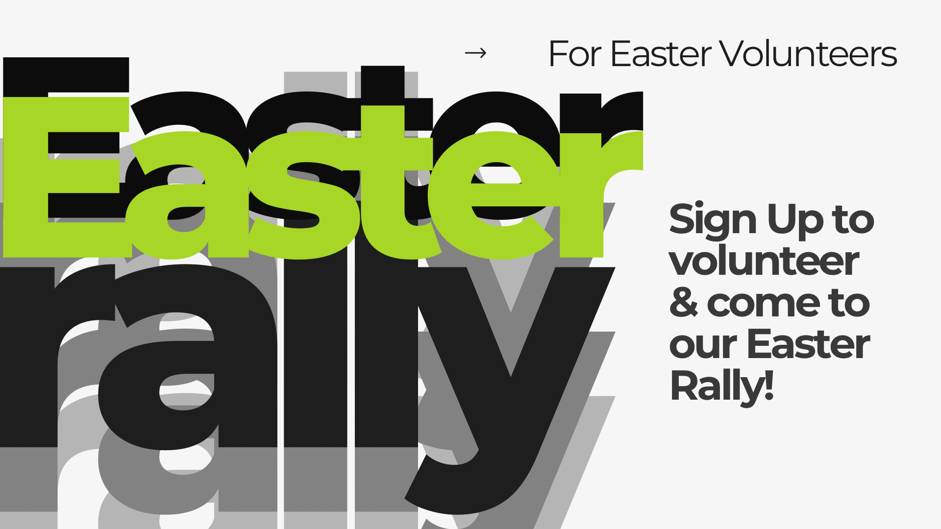 Easter Rally For Volunteers - March 29th