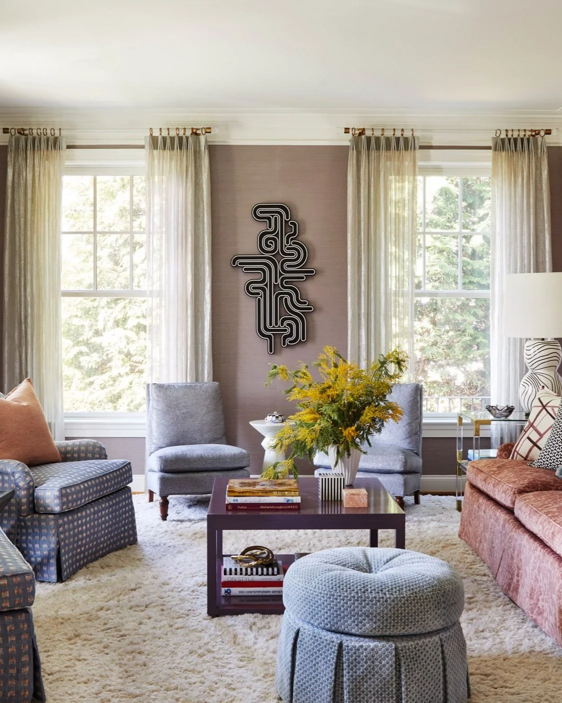Suburban Chic interior design project in Kensington, Maryland.