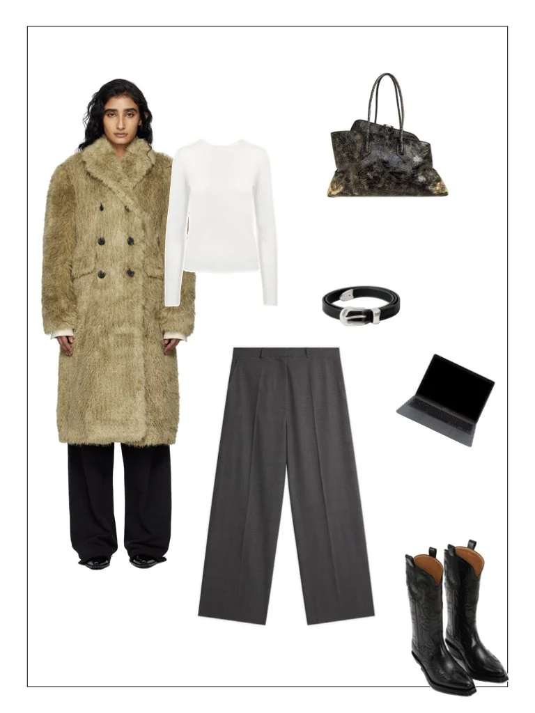 anderson bell fields faux-fur coat