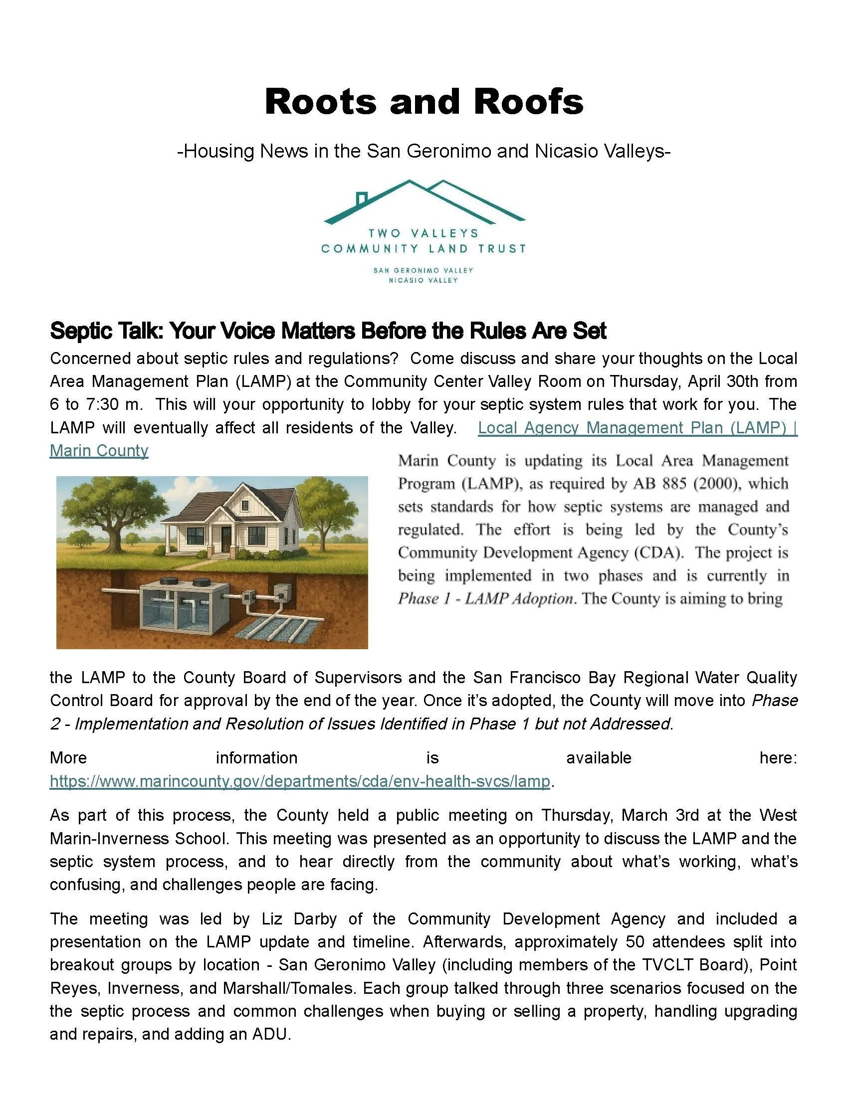 Spring 2026 Roots and Roofs Newsletter