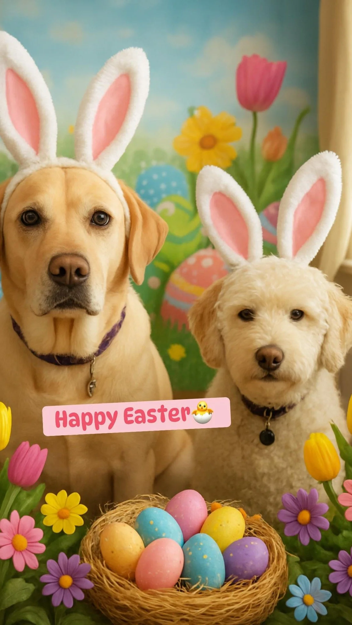 Just two good dogs&hellip; doing their best to look festive 🐾

Happy Easter from our crew 🐣

Here&rsquo;s to some extra sweetness added to your basket today🍬🍫