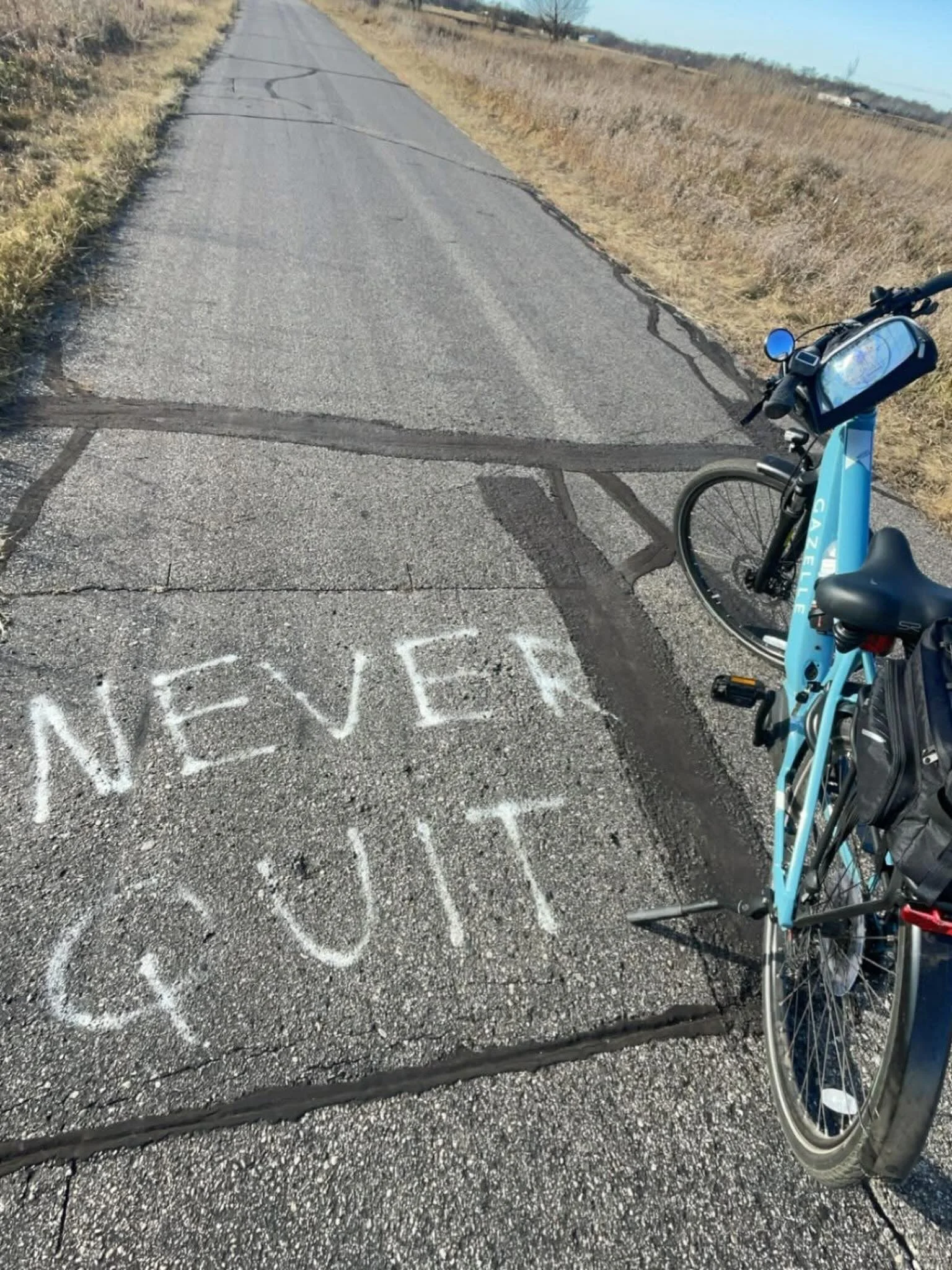 Needed this reminder today&hellip;

NEVER QUIT.

Sometimes mental health looks like therapy.
Sometimes it looks like a long bike ride and fresh air.

Both count. 
And so do you 💛
#mentalhealthmatters #mentalhealth #neverquit