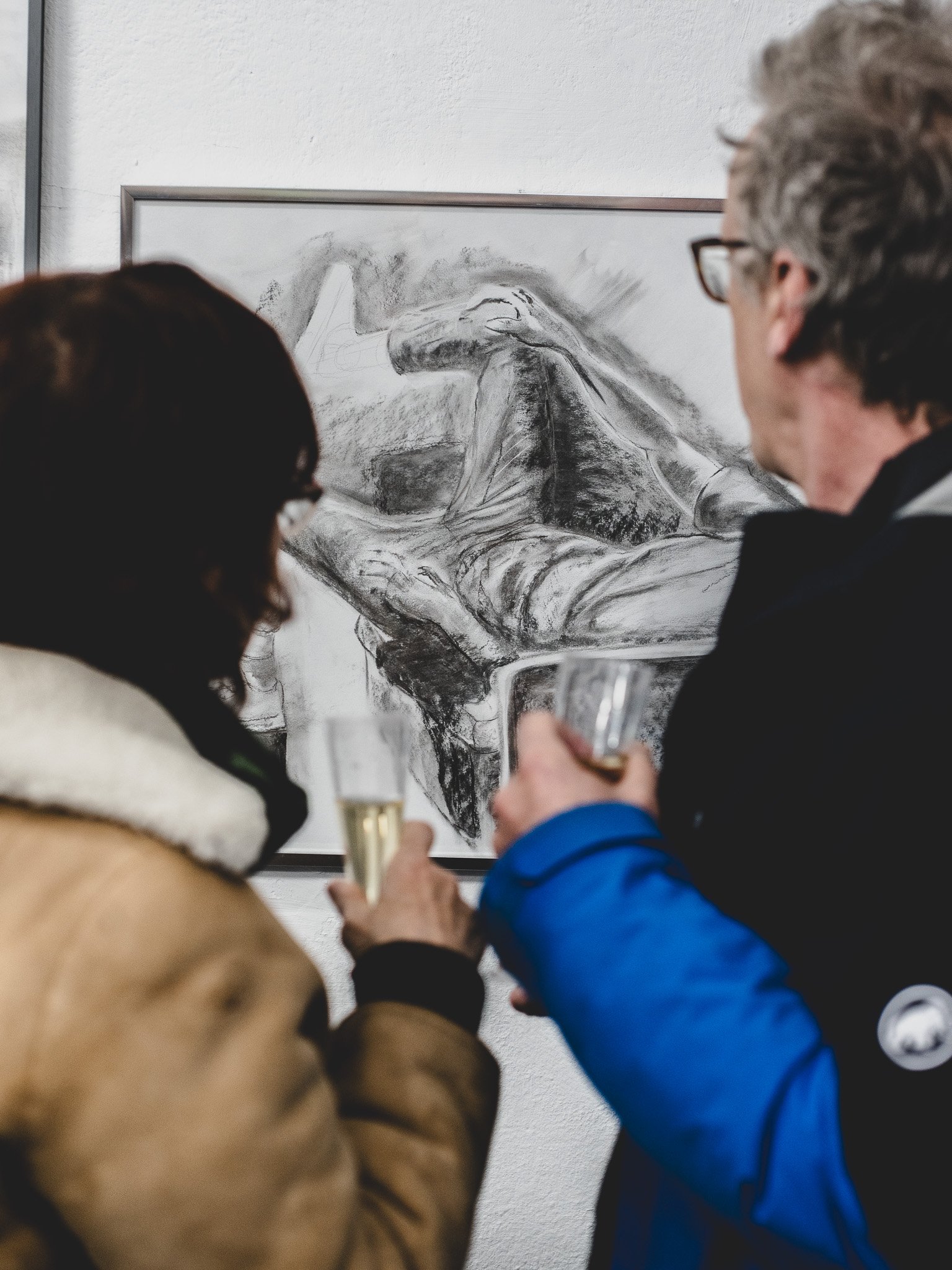 Drawing Class - Charcoal Exhibition - Zurich Material Raum für Buchkultur - monotype - Artemis Tsakiri - Drawing Course