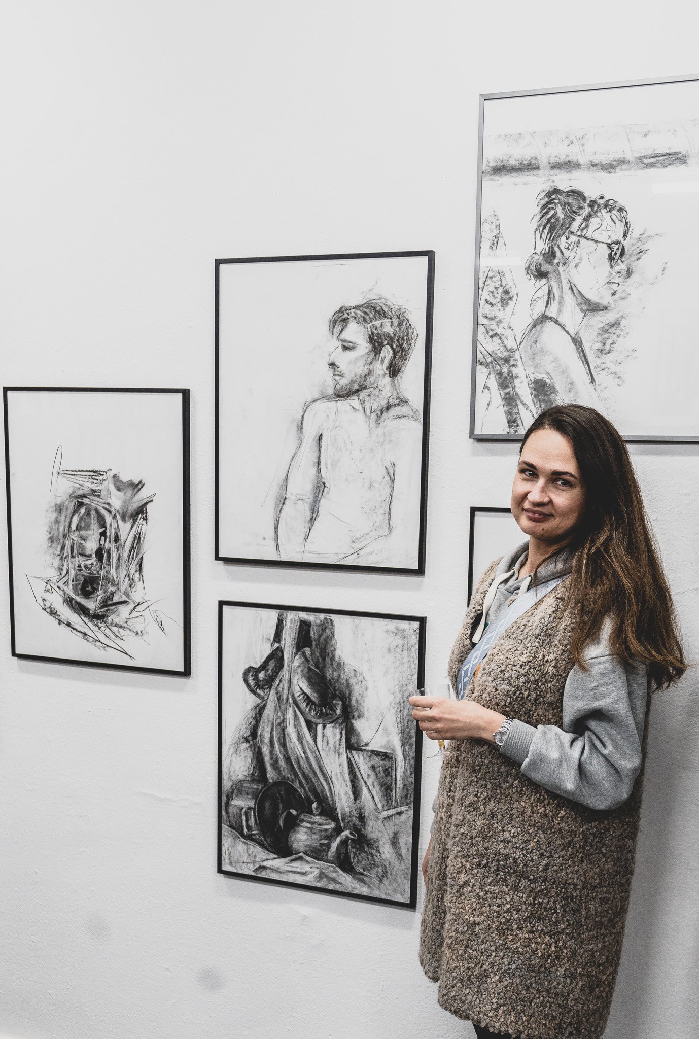 Drawing Class - Charcoal Exhibition - Zurich Material Raum für Buchkultur - monotype - Artemis Tsakiri - Drawing Course - Anna Elle
