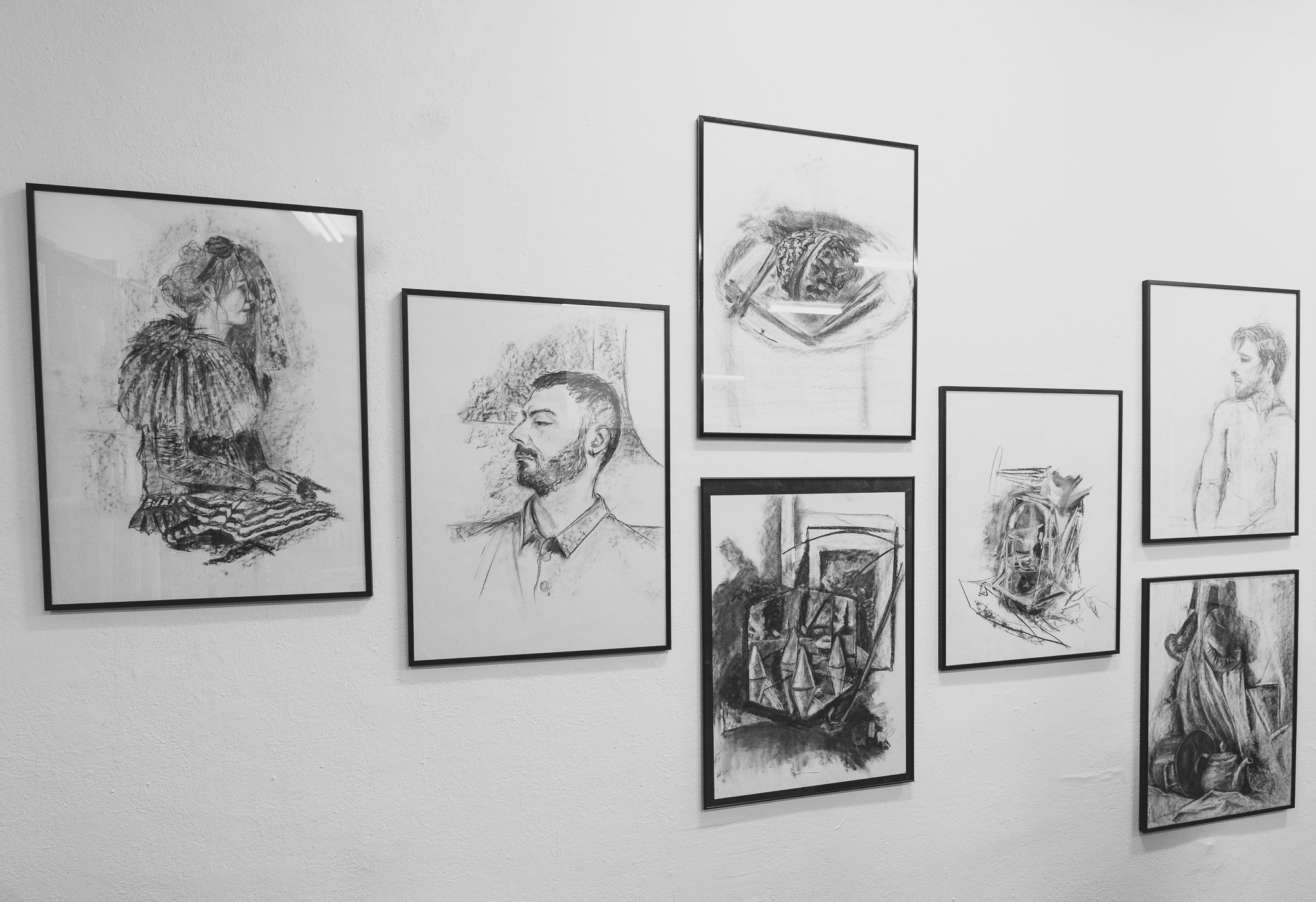Drawing Class - Charcoal Exhibition - Zurich Material Raum für Buchkultur - monotype - Artemis Tsakiri - Drawing Course