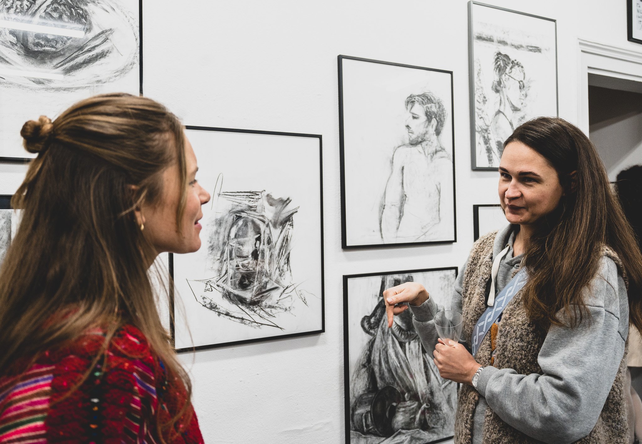 Drawing Class - Charcoal Exhibition - Zurich Material Raum für Buchkultur - monotype - Artemis Tsakiri - Drawing Course
