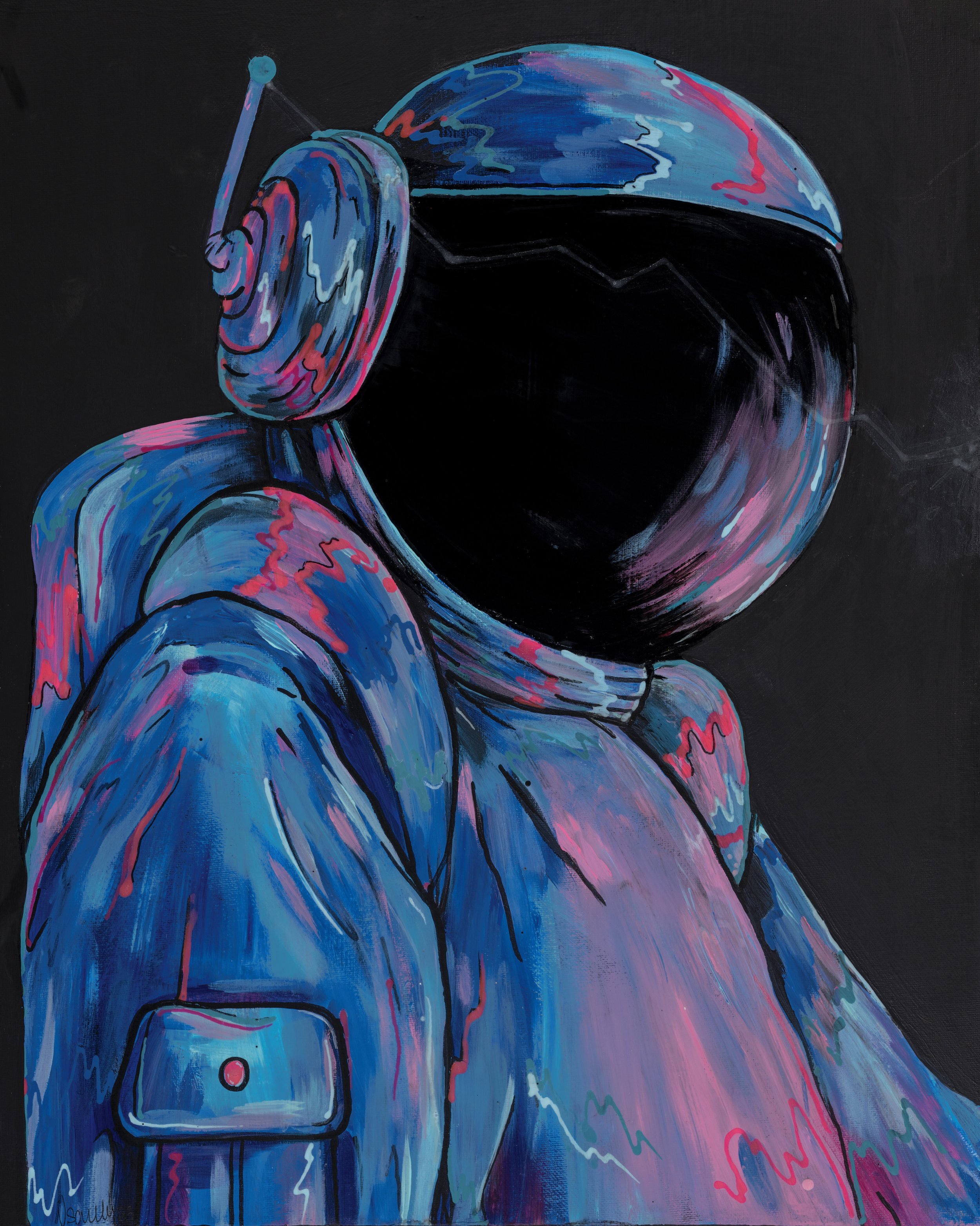 "lovers" Series part 1 of 2
Acrylic and UV reactive paint