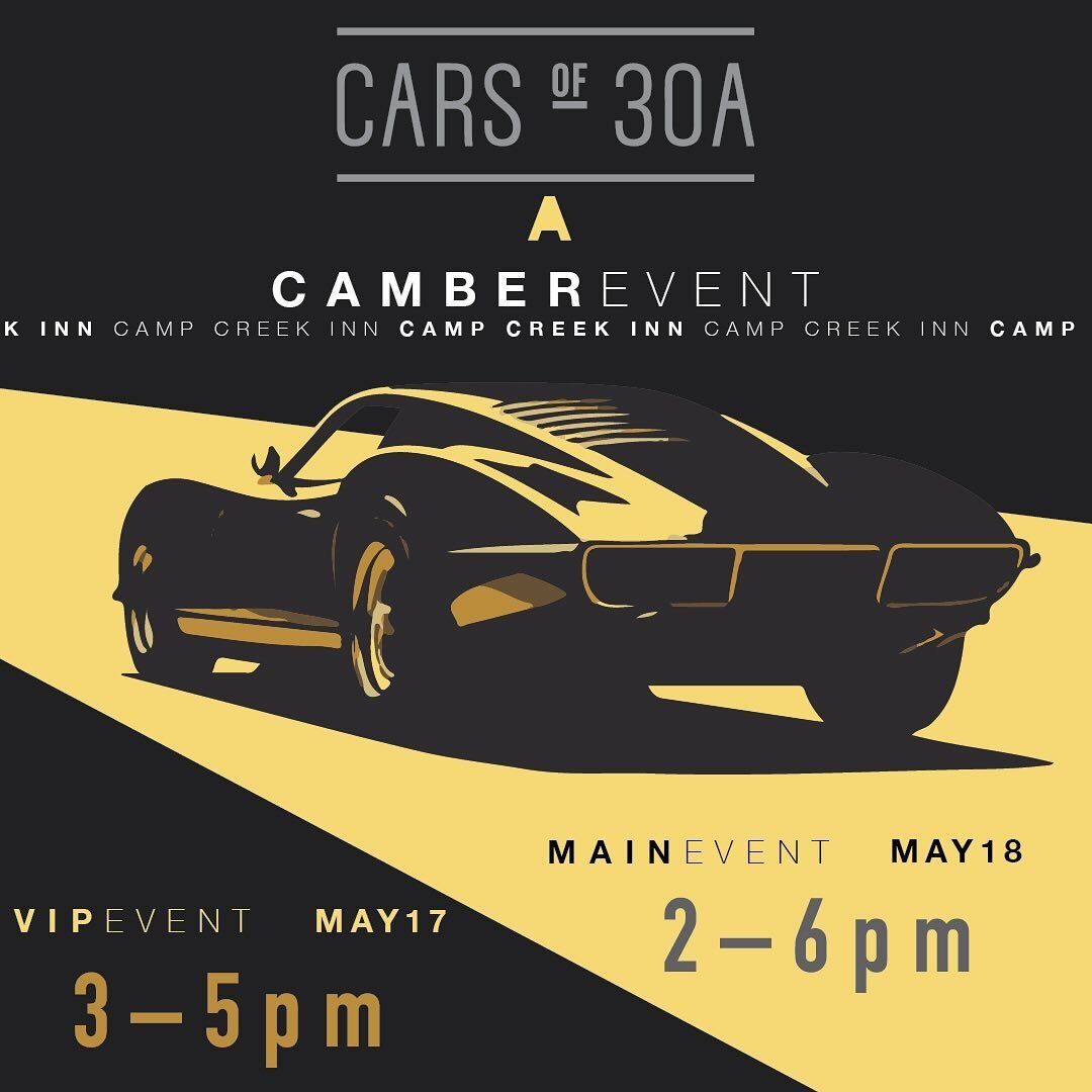 Join us for a curated automotive experience at Camp Creek Inn, in beautiful South Walton, Florida. The highly anticipated 2024 Cars of 30A event celebrates the automotive culture along scenic HWY 30A and surrounding towns. Browse the amazing cars whi