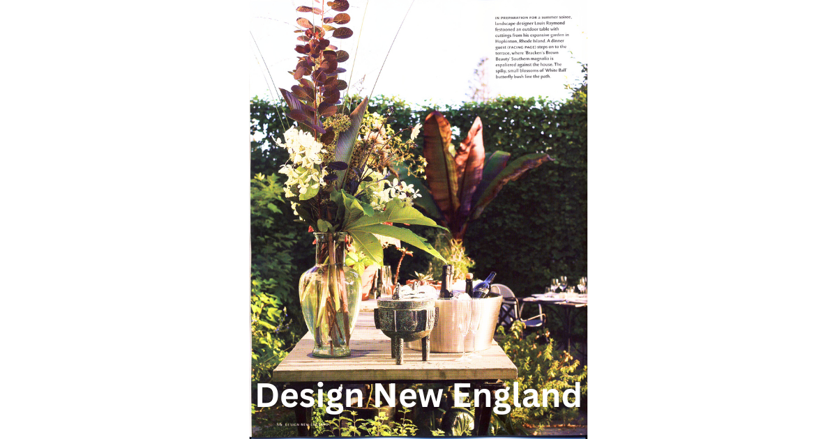 Two of Louis's three projects in "Design New England" are included in this gallery.  This is Louis's own country garden in Rhode Island, which he created from the ground-up over twenty years.  For another, click the "Louis standing beneath the huge h