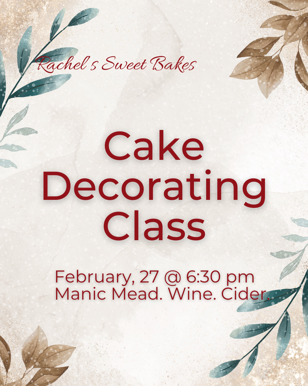 Cake Decorating Class - February 27, 2026
