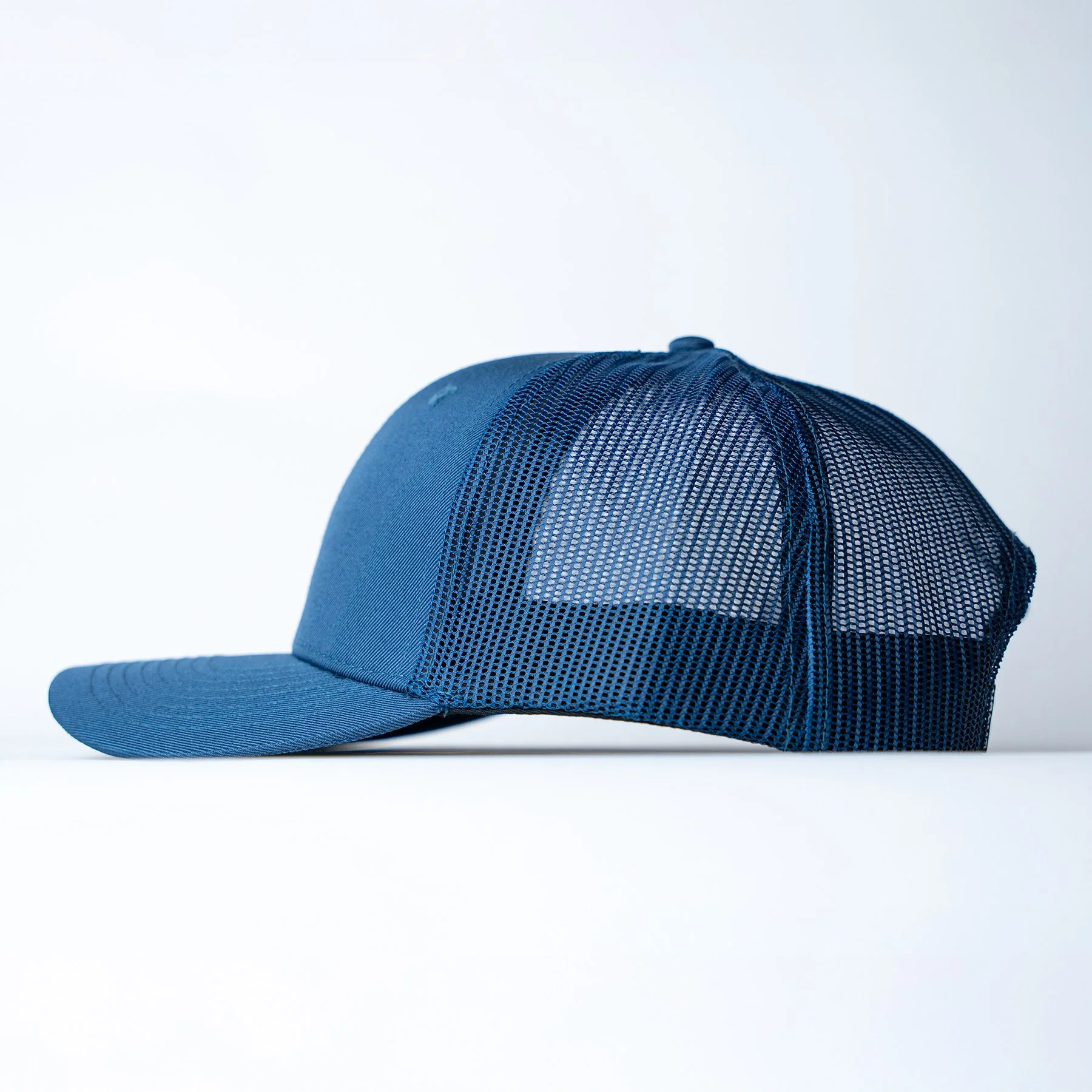 01. Blue Trucker Hat - Side on - XL Hat - Big hats For Big Heads.jpg