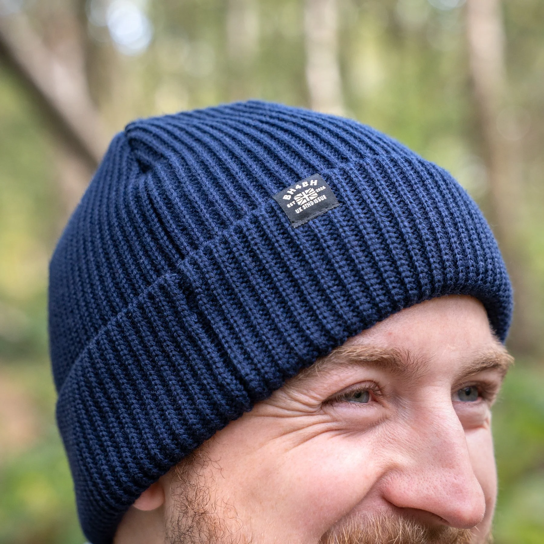 Big Merino Wool Beanie - Navy Blue XL Warm Hat