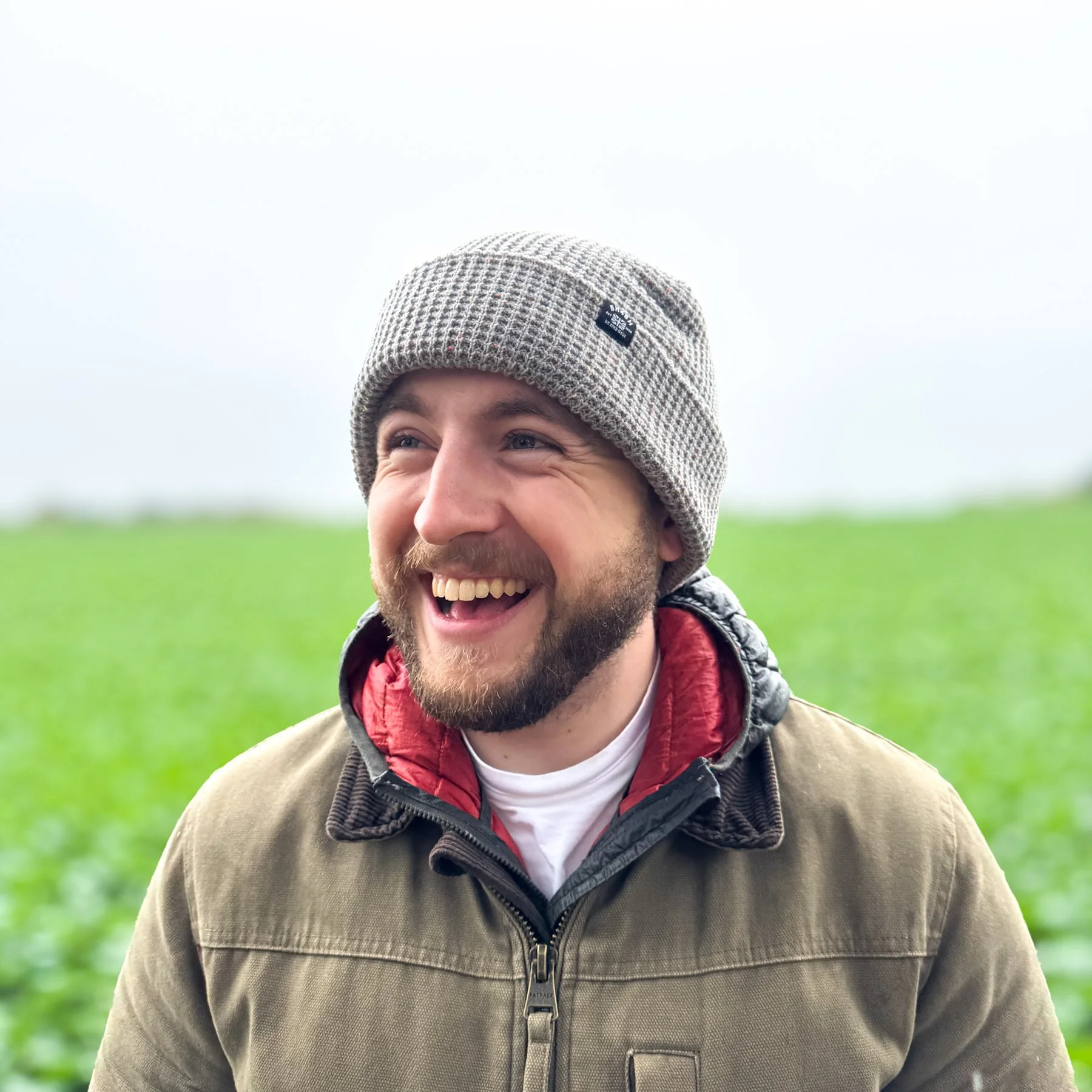 Beanie for Big Head - Grey Beanie Speckle XL Beanie Model 10.jpg