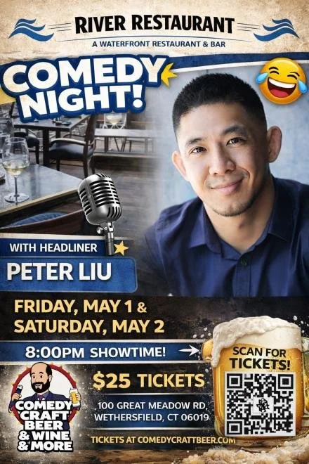 Peter Liu at Comedy Night Brew Ha Ha at River, Whethersfield, CT