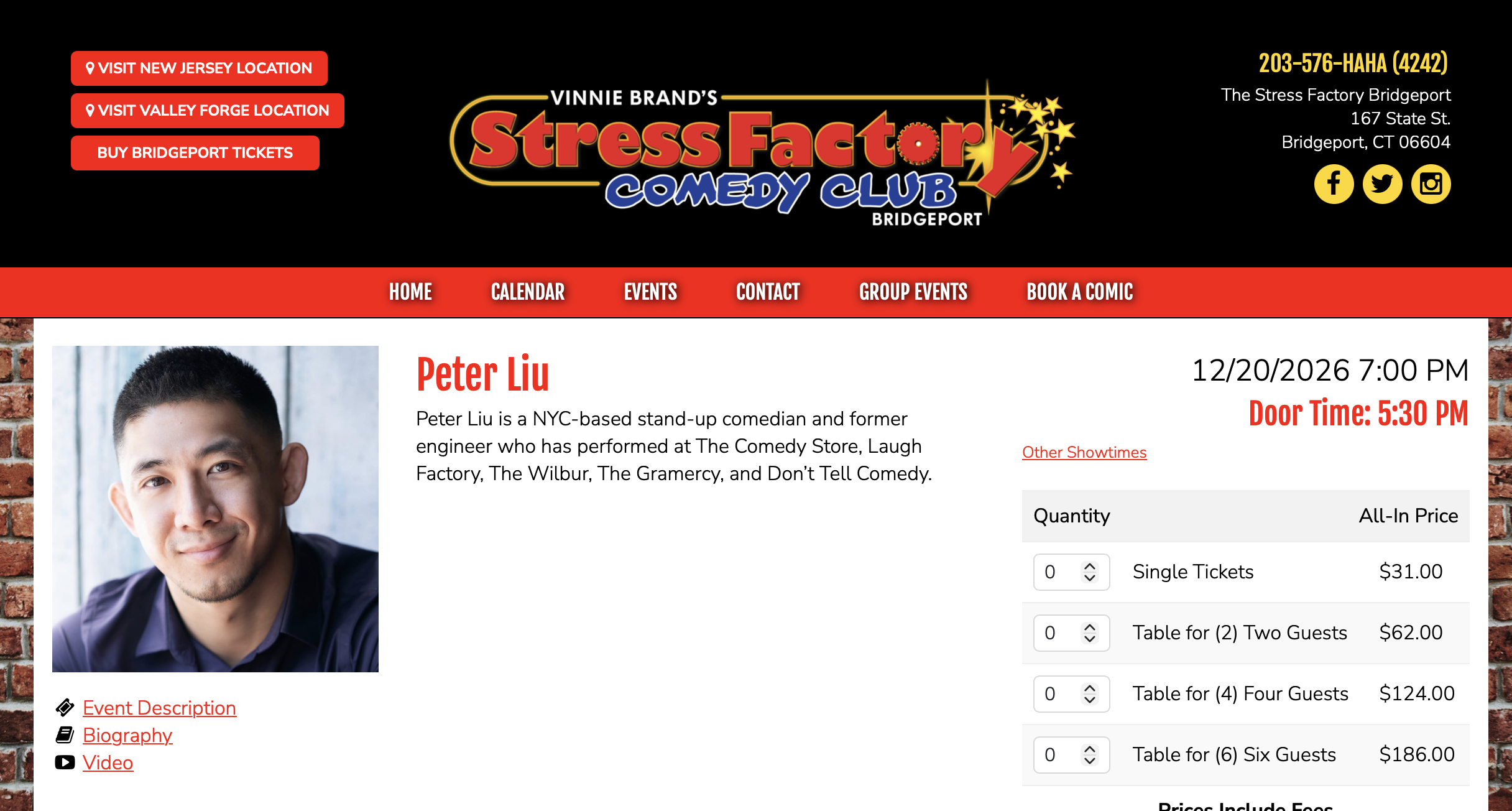 Peter Liu @ Stress Factory Bridgeport, CT