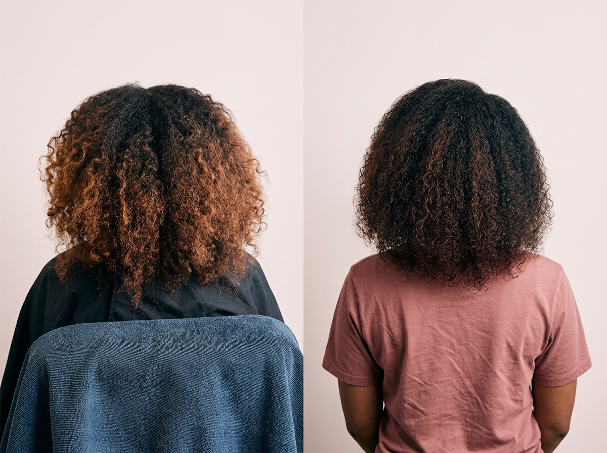 Multiple textured curls, cut into style using Nadine Michelle Signature Curly haircut methods in Seminole, Florida