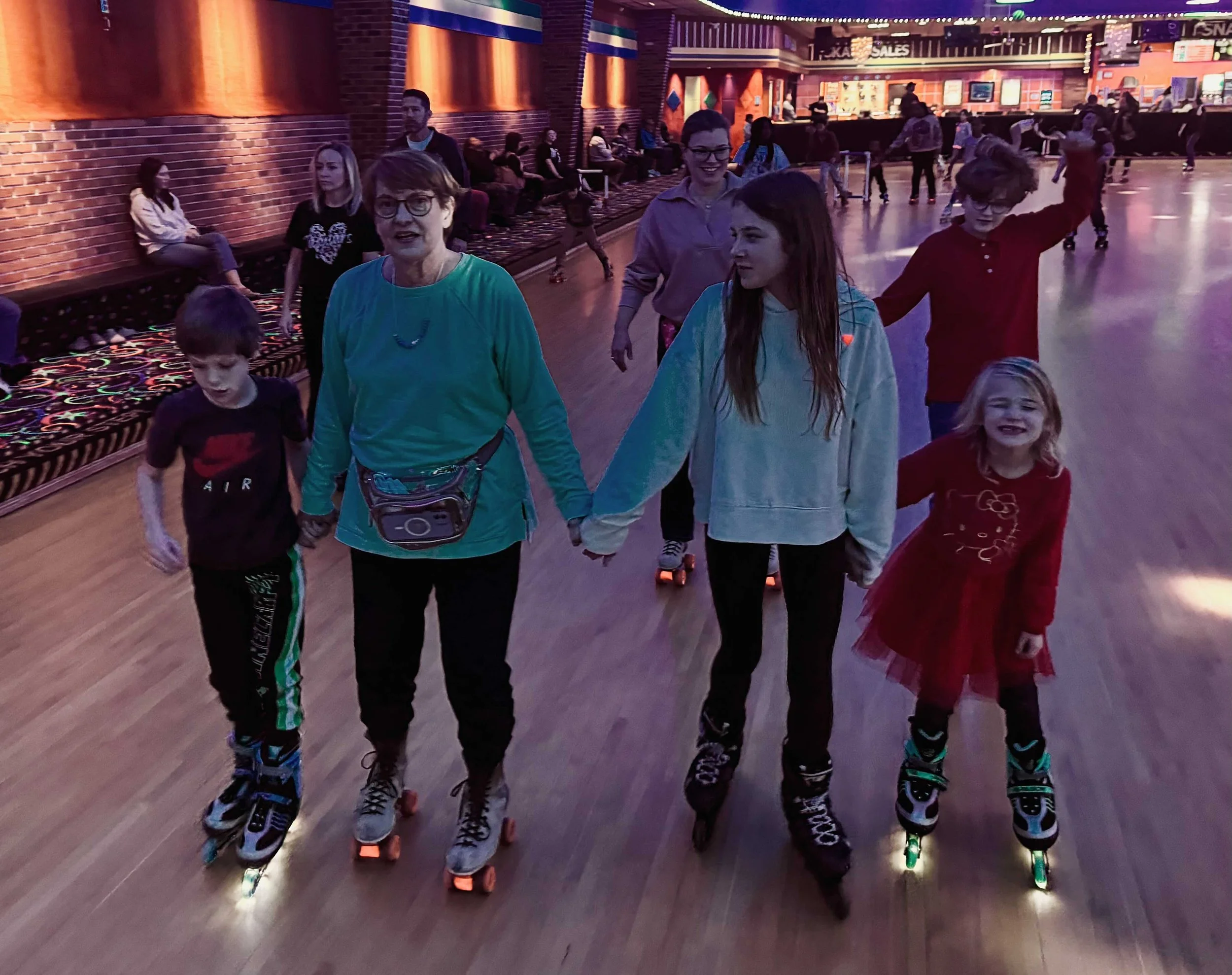 Rita roller skating this weekend with the grands