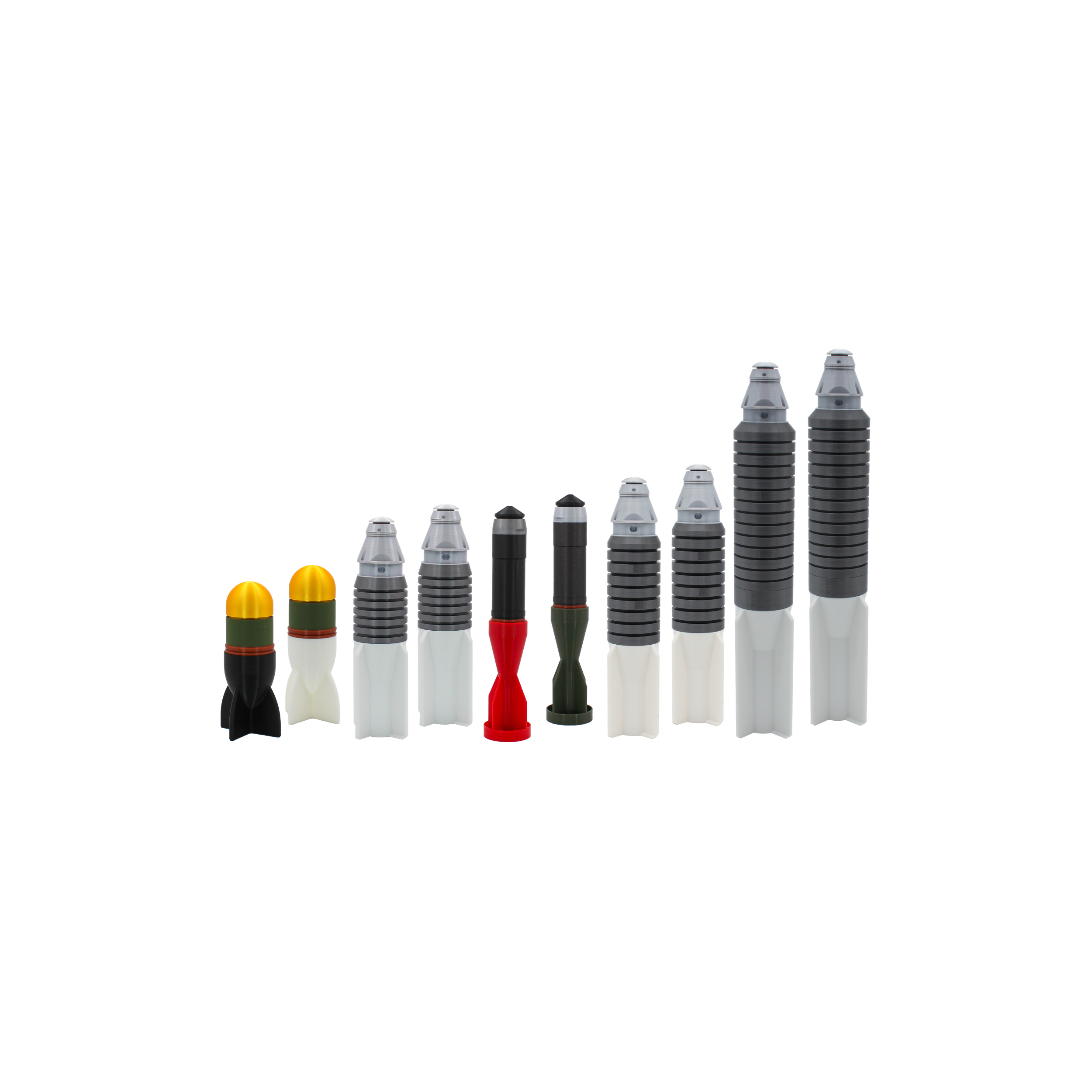 drone warfare training kit with inert UAV munition replicas