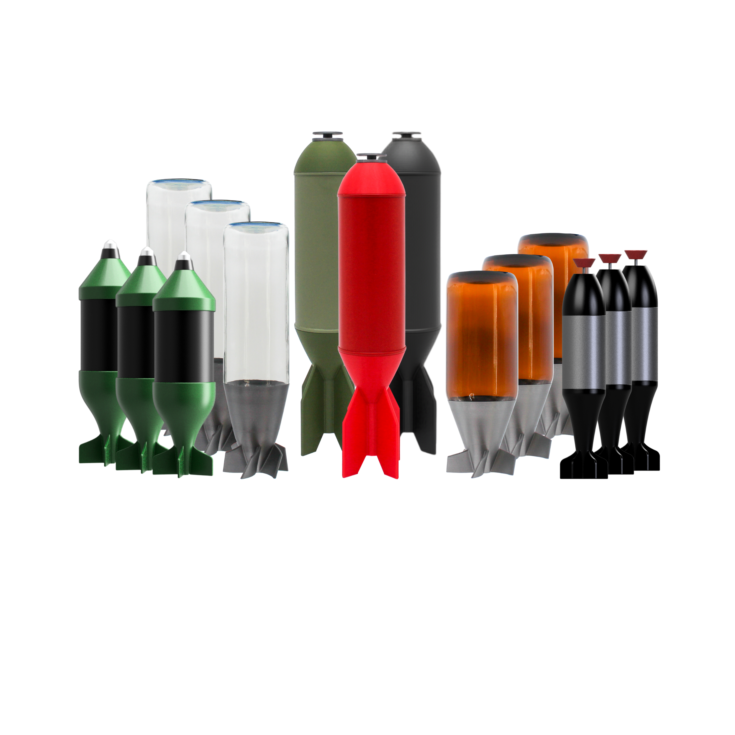 domestic threat training kit with inert drone threat replicas for counter-UAS training