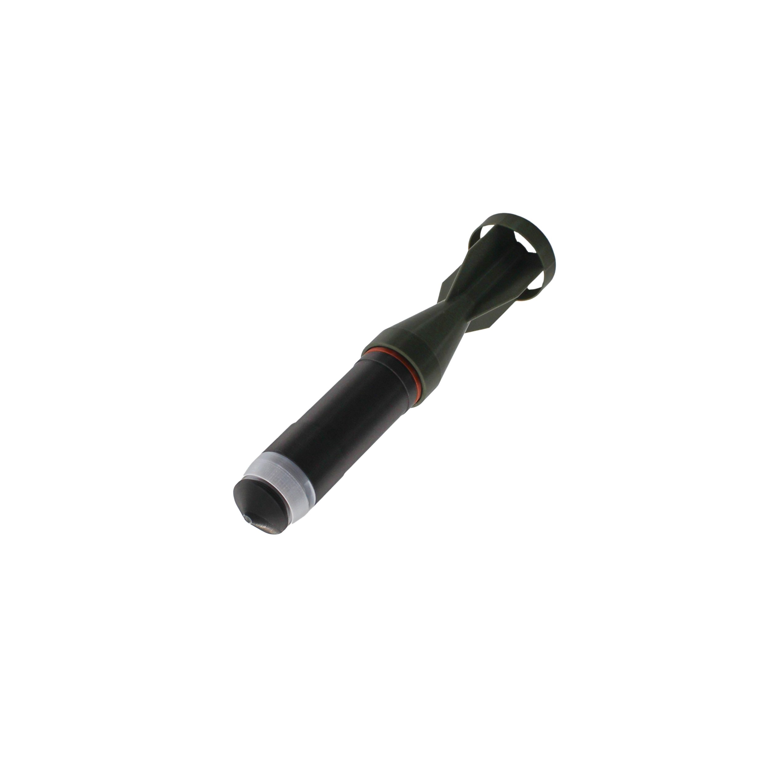 Inert VOG-17 drone munition training aid used in grounded drone threat response training scenario