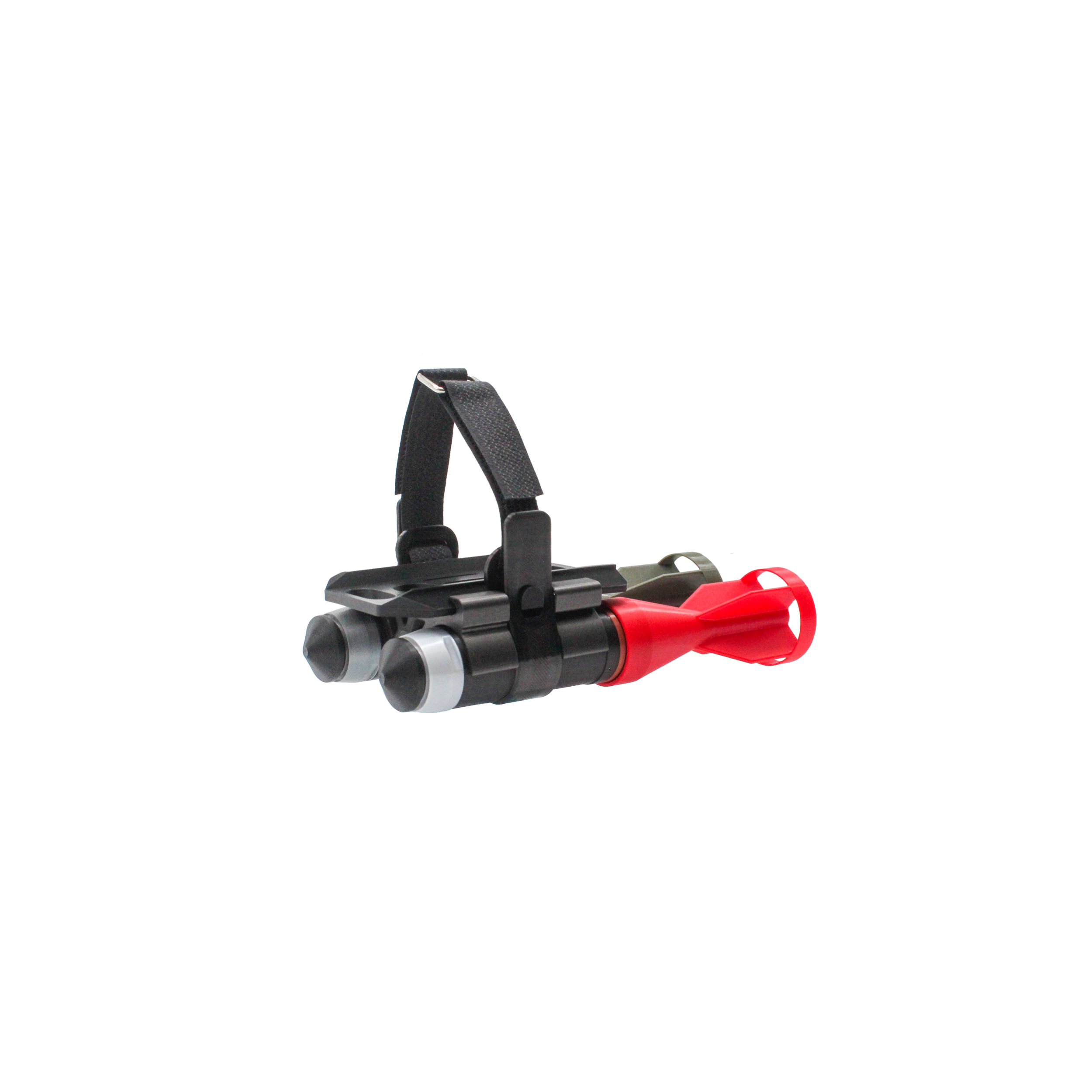 drone payload mount with inert VOG-17 training aid attached