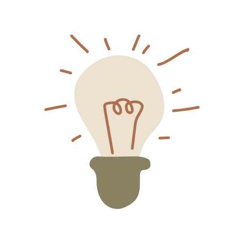 Illustration of a light bulb with lines indicating it is turned on and glowing.