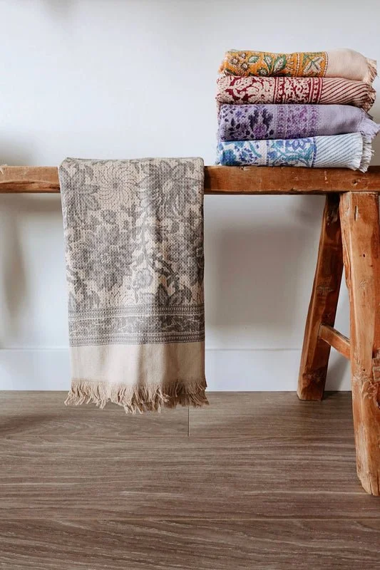 Artemis block print bath towel, handmade, from Flipping Creative Mindful Market