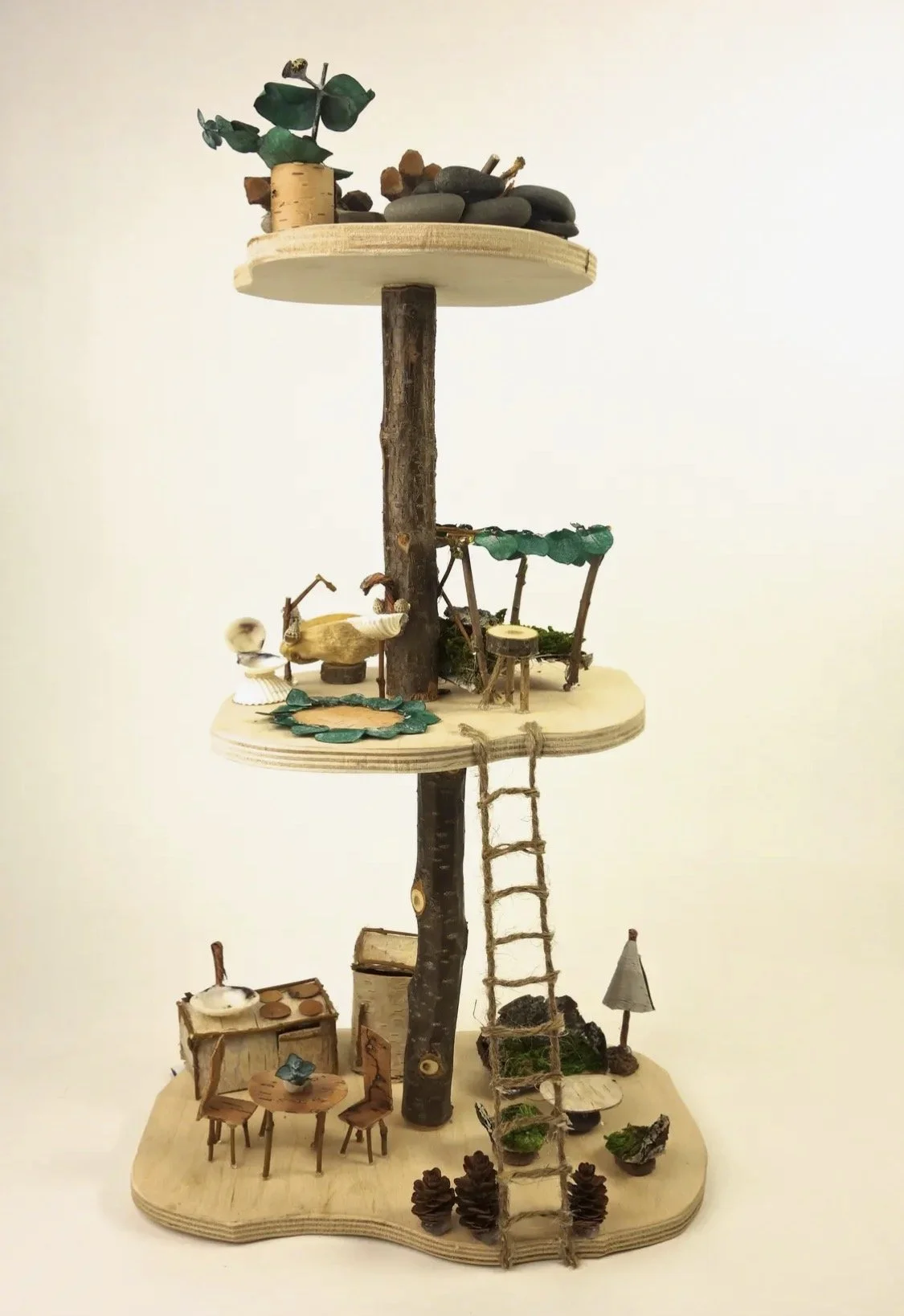 Build a fairy tree house with all natural materials