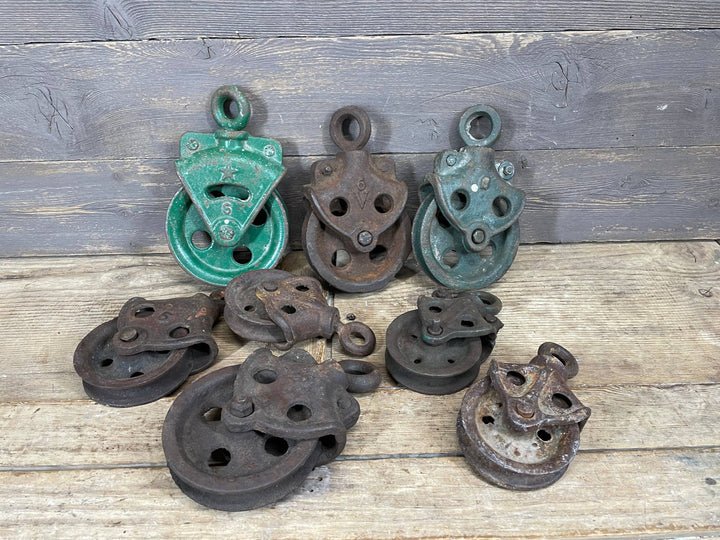 Antique vintage iron pulleys, from Flipping Creative Mindful Market