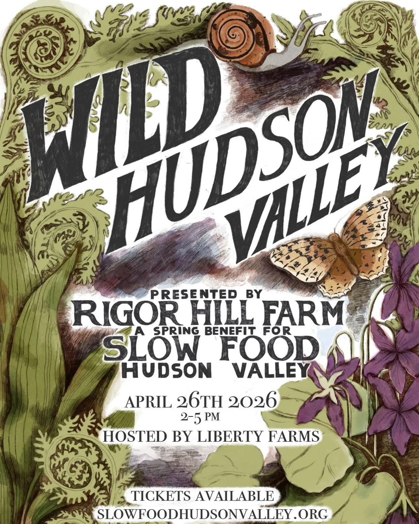 An invitation to gather. A chef-driven menu shaped by the early days of spring.

Wild Hudson Valley
presented by Rigor Hill Farm
A spring benefit for Slow Food Hudson Valley
Sunday, April 26 | 2&ndash;5 PM
Hosted by Liberty Farms | Ghent, NY
Ticketed