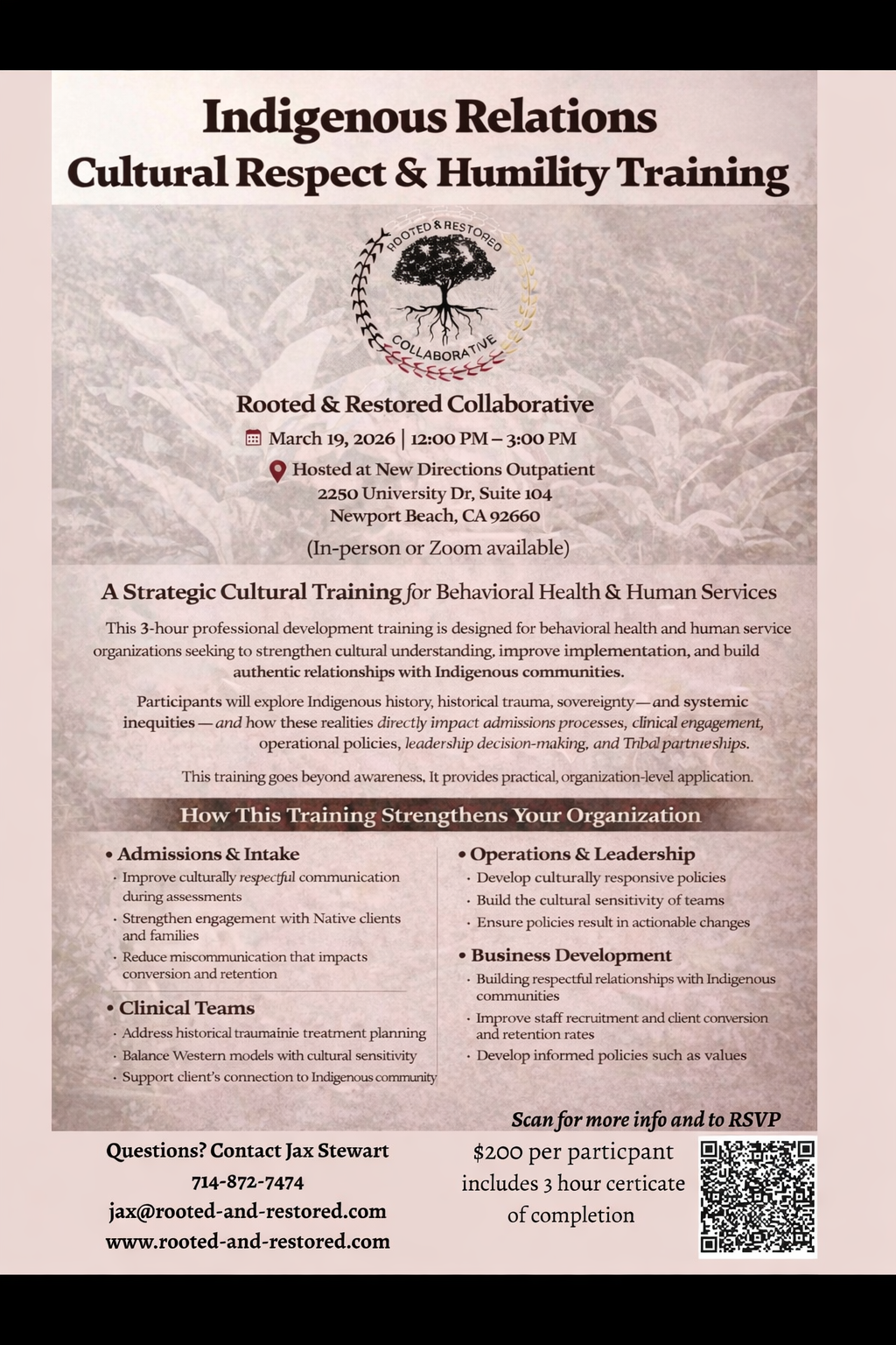 Indigenous Relations: Cultural Respect & Humility Training