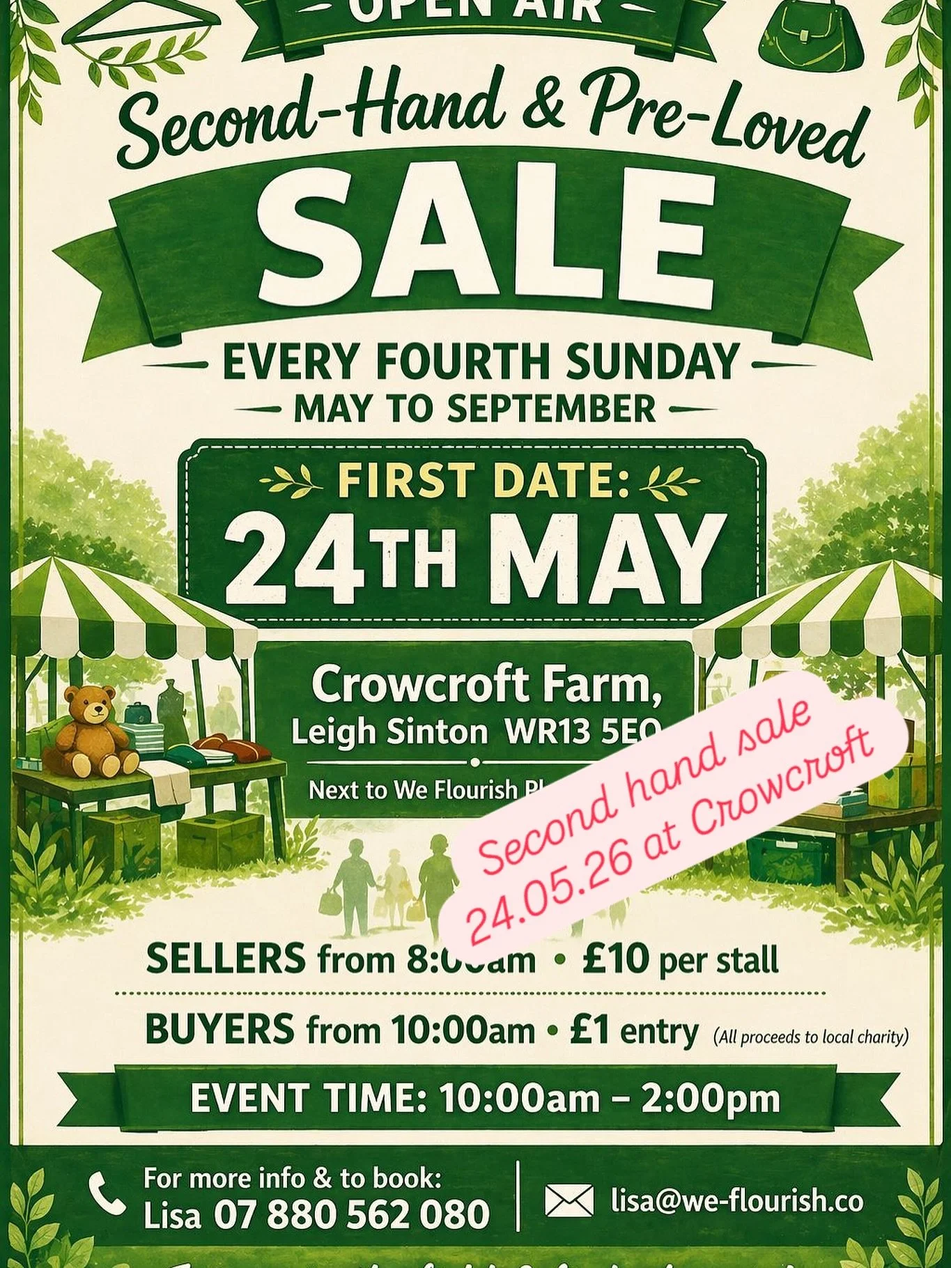 On 24th May 2026 next to our site at Crowcroft WR13 5ED