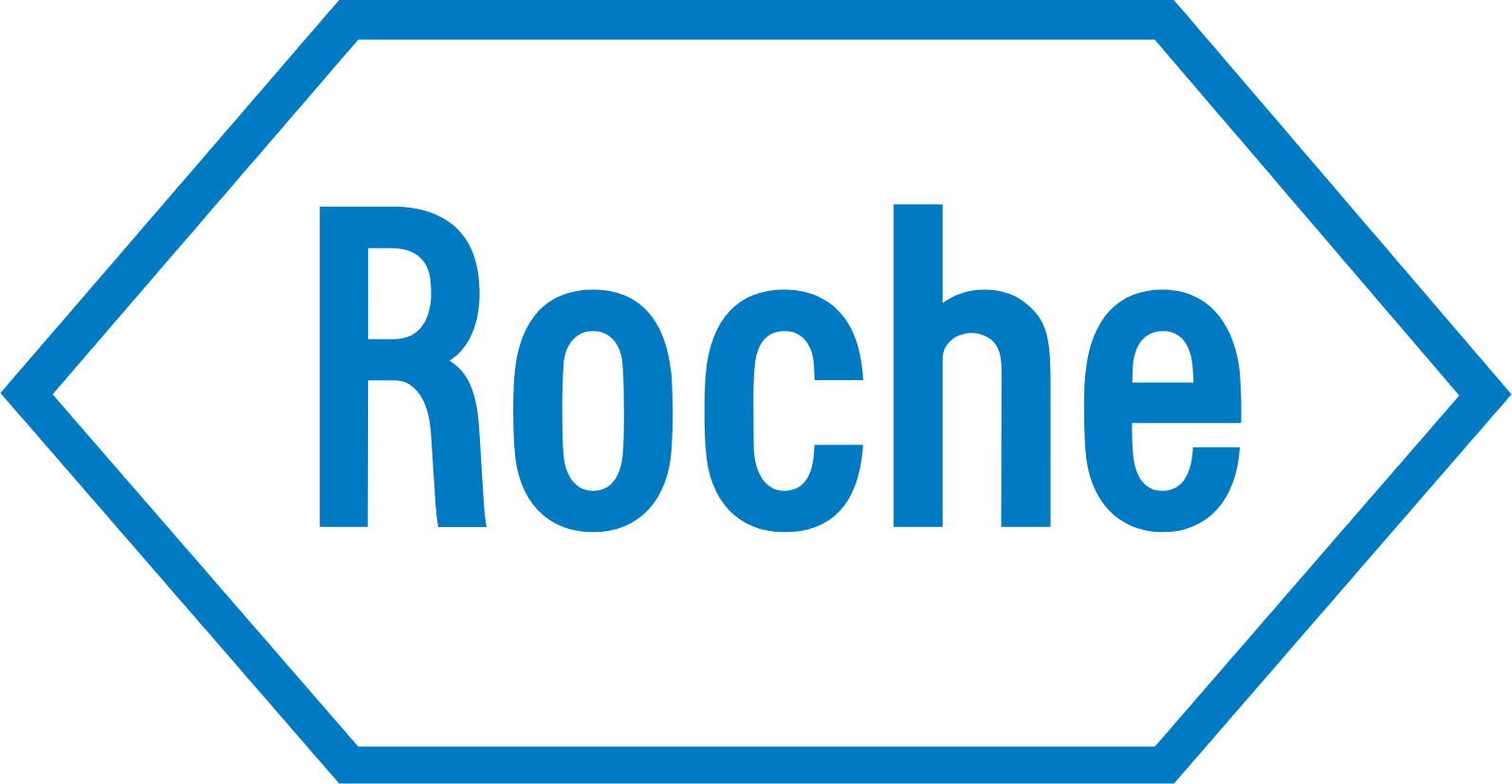 Roche logo in blue text