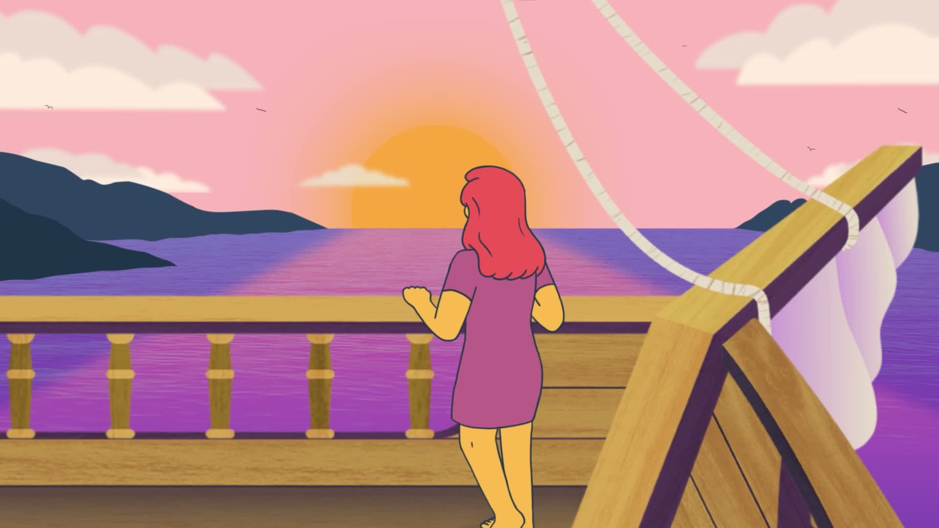 Dream sequences from @howtodateagain 🏴&zwj;☠️💫 The pirate ship and heart planet scenes were some of the most fun to design &mdash; building fantastical spaces where emotion takes a literal, visual form.

Link in bio for full project.

Animation Dir