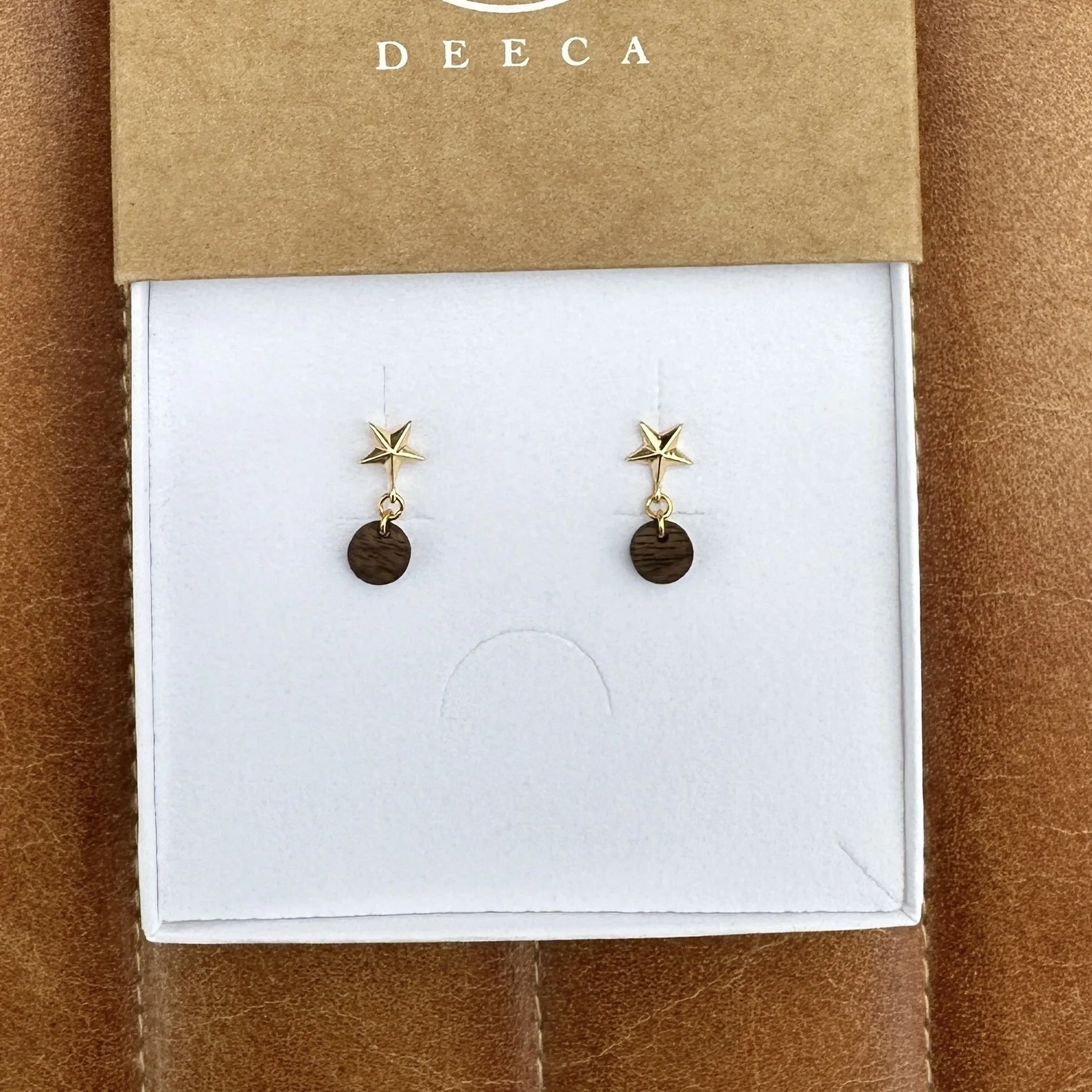Star & Walnut Drop Studs