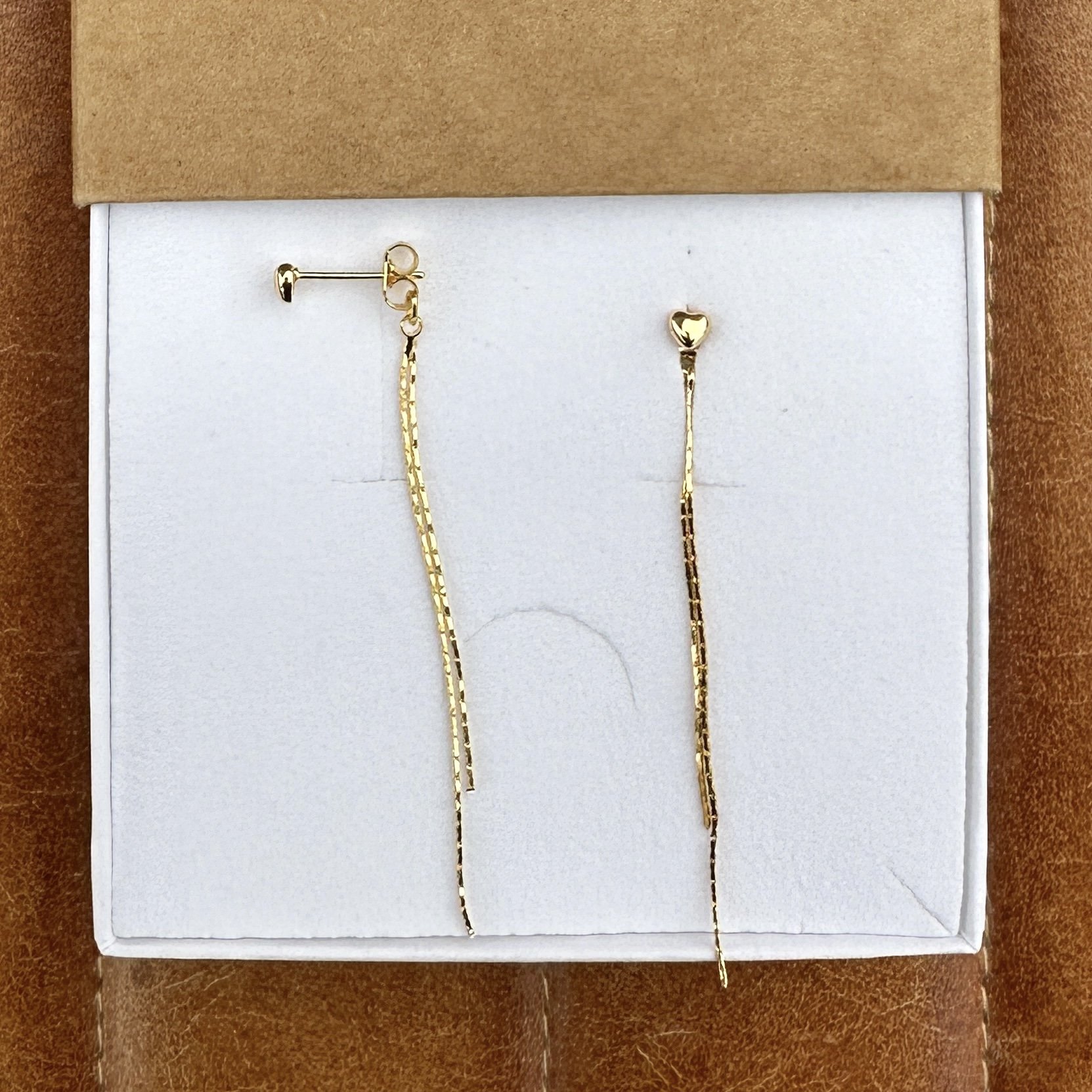 Heart Tassel Drop Back Studs