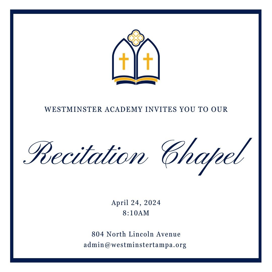 Join us for Recitation Chapel tomorrow morning!