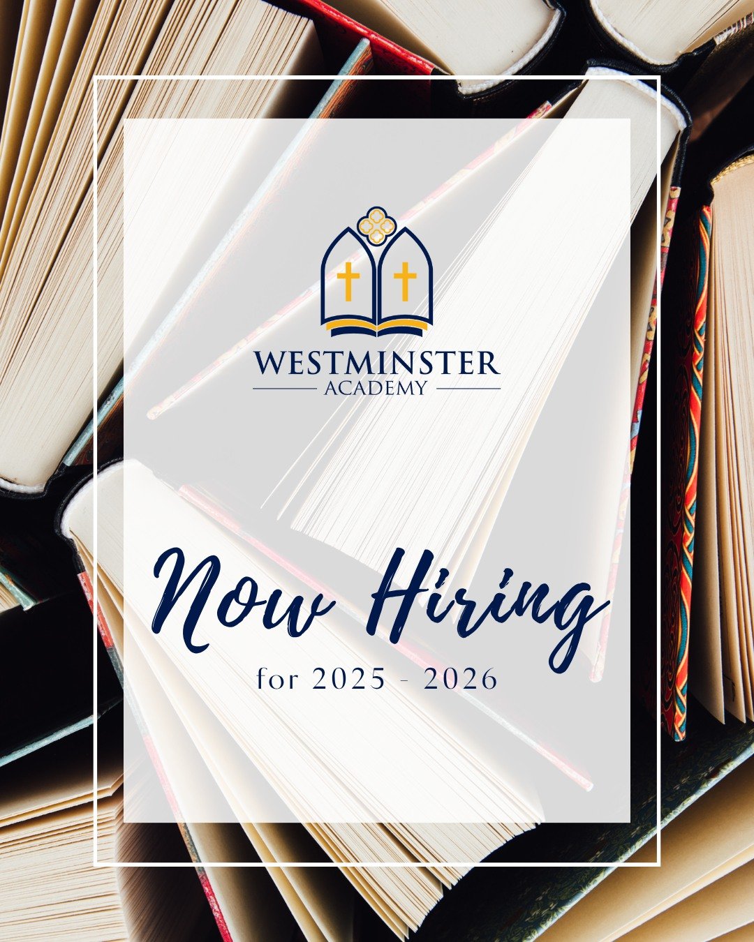 Westminster Academy is seeking devoted and experienced teachers for the 2025 - 2026 school year. Part time and full time opportunities available as we seek Grammar School classroom teachers, an art teacher, and an after care teacher. The ideal candid