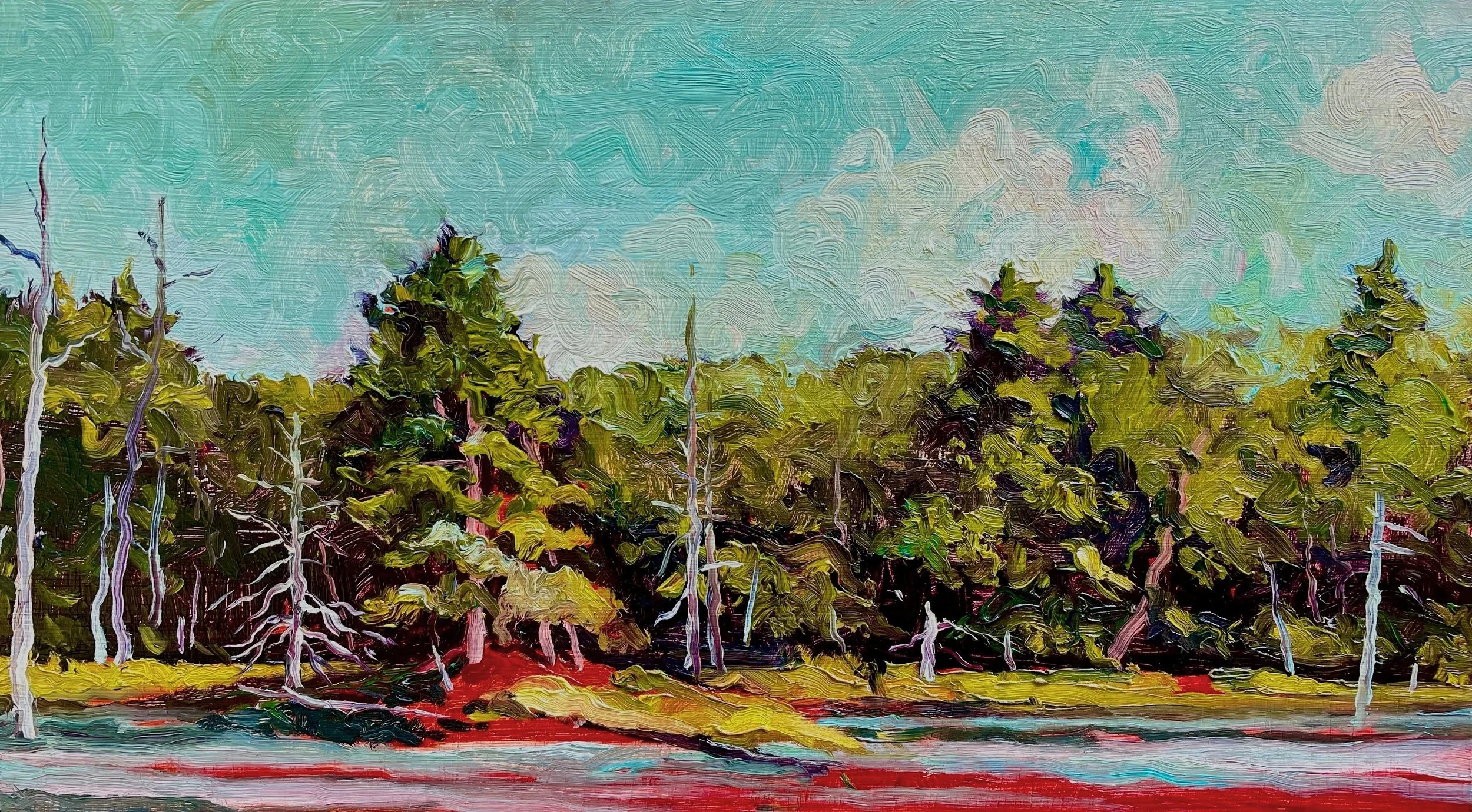 Evan's Swamp, 2020, Oil on Panel, 10 x 18 Inches