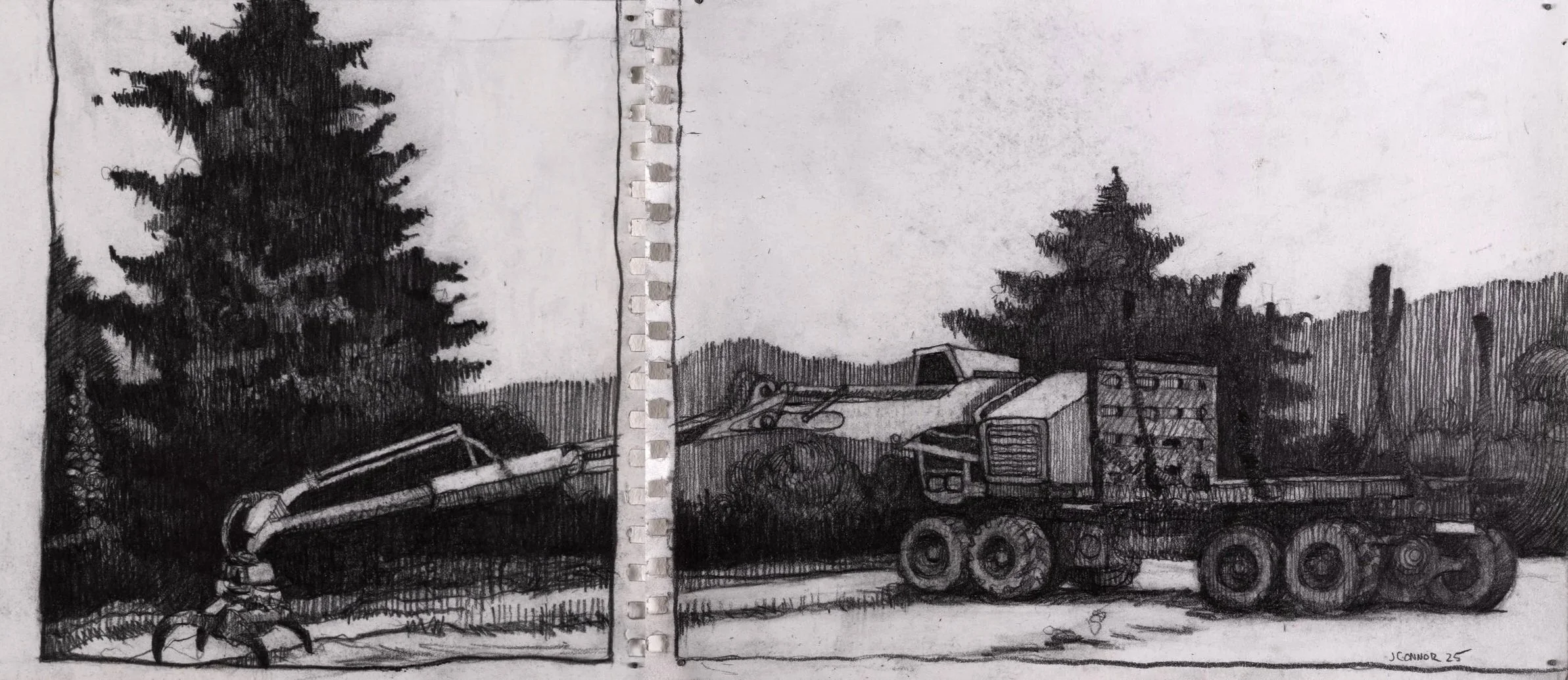 Material Selection, 2025, Graphite, Sketchbook Page