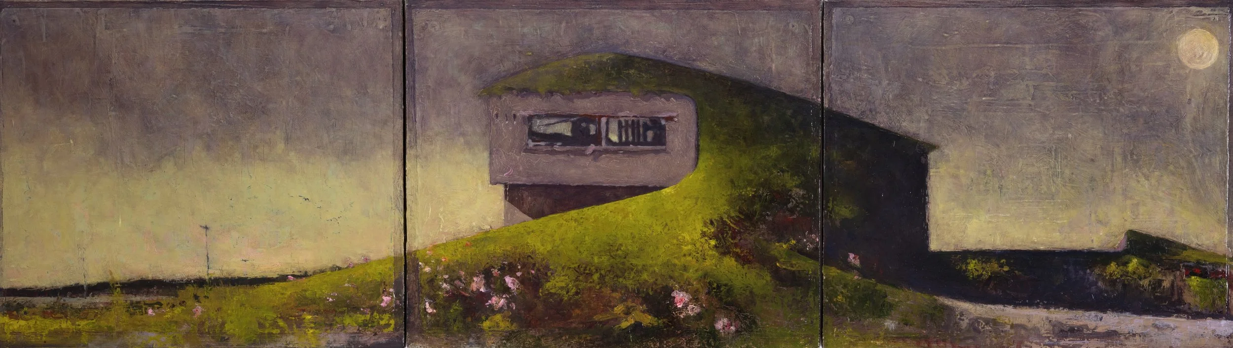 Beach Peas, 2022, Oil on Panel, 14 x 15 inches 