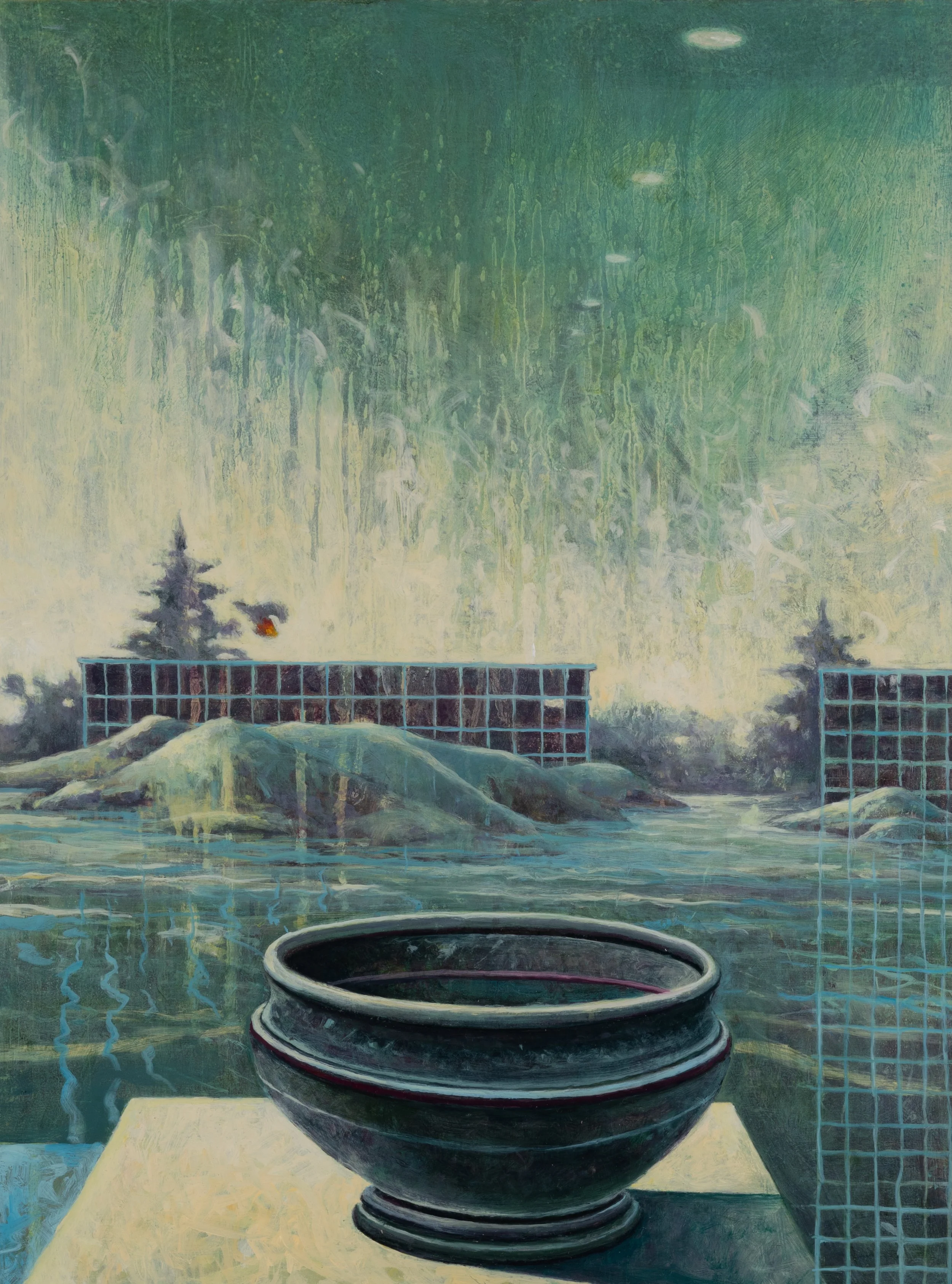 Solvent Lake, 2025, Oil on Panel, 24 x 18 inches