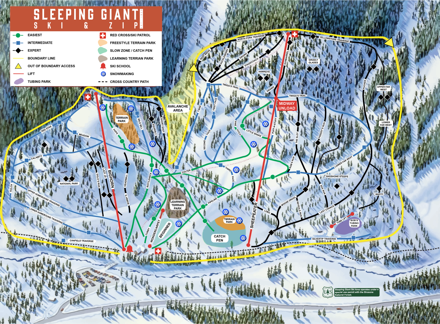 Sleeping Map Conditions & Maps — Sleeping Giant Ski & Zip