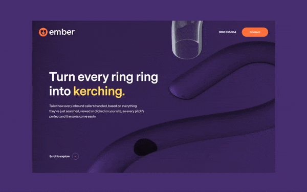 3D design website homepage