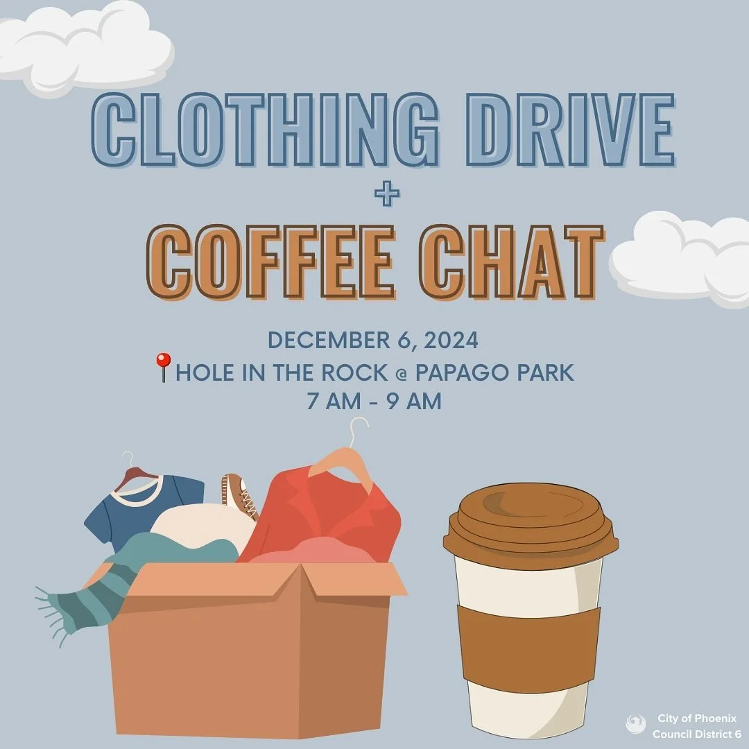 This month&rsquo;s coffee chat will be doubling as a clothing drive! When gathering items please avoid donating ripped, stained, damaged, or dirty items! Items that are new, like-new, or gently worn are much appreciated!📦
