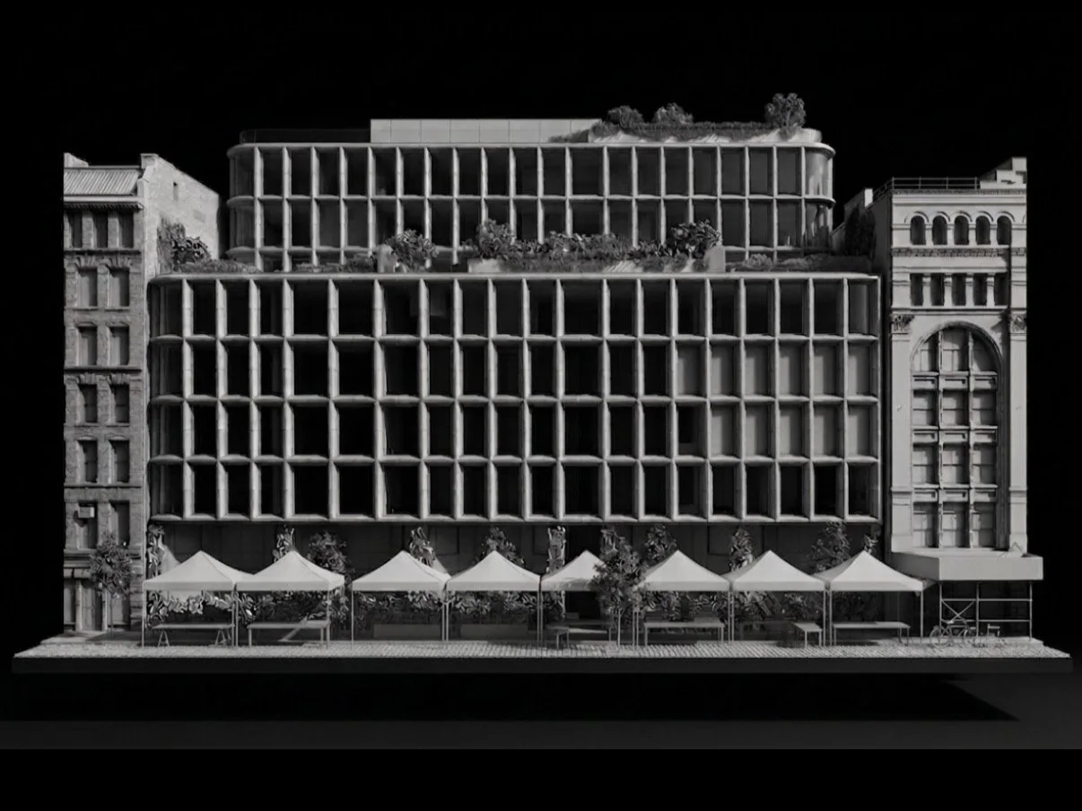 Spatial Planning for Levis outdoor markert, Bond St, Noho Manhattan
