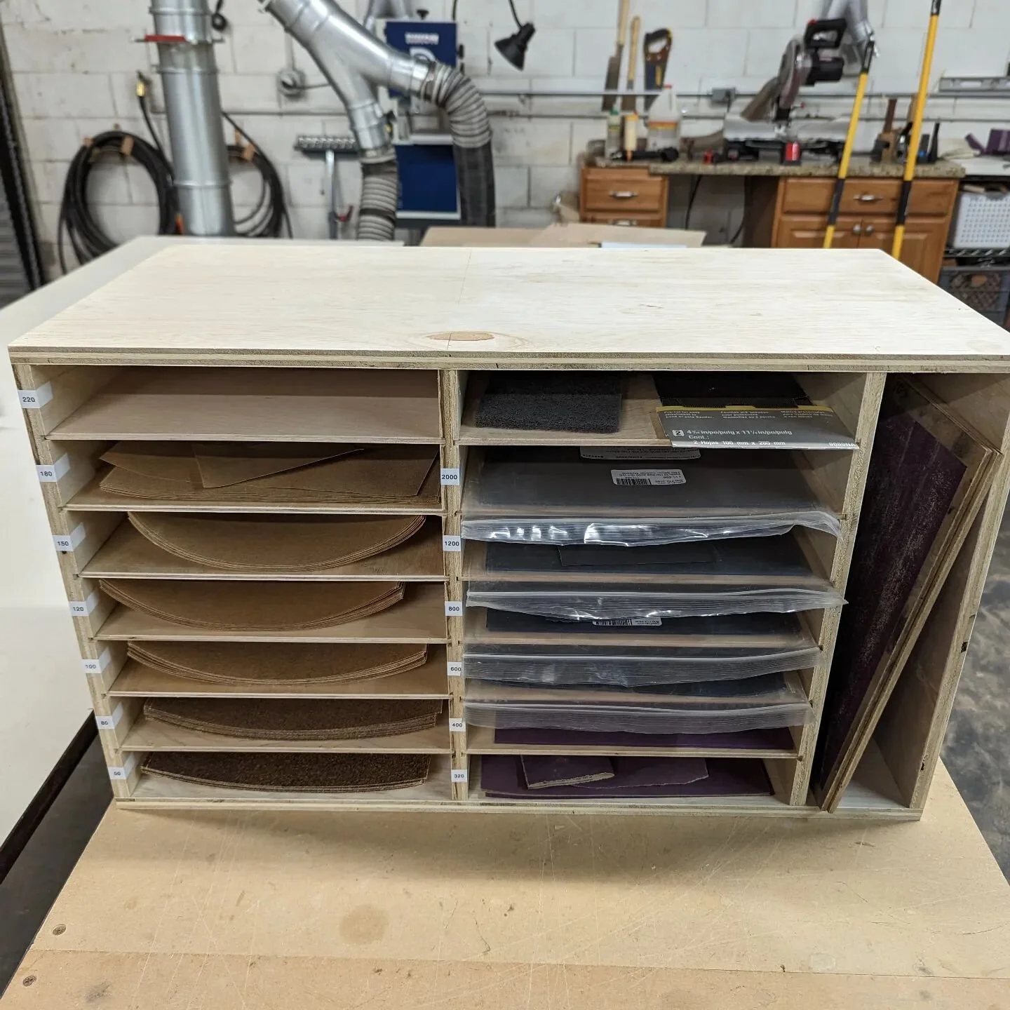 Sometimes it's nice to just take some time and build something simple. The previous &quot;storage&quot; bin of sandpaper was a disaster. I'm sure this will evolve over time but it's already far better.
#obeliskappliedarts